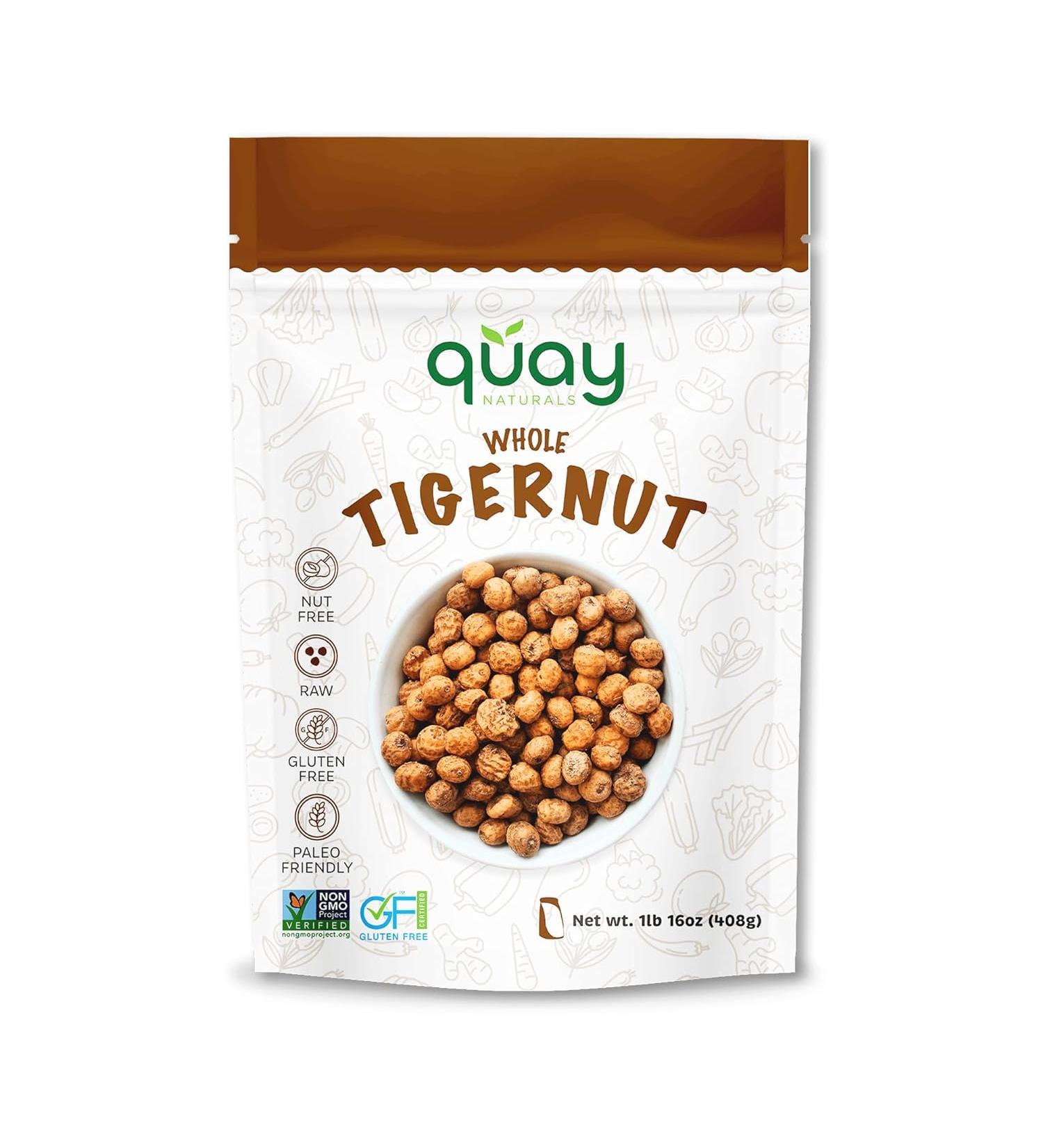 Quay Naturals Whole Tiger Nuts - 16 oz | Premium Quality | Gluten-Free | Rich in Fiber - Buy Online on GoSupps.com