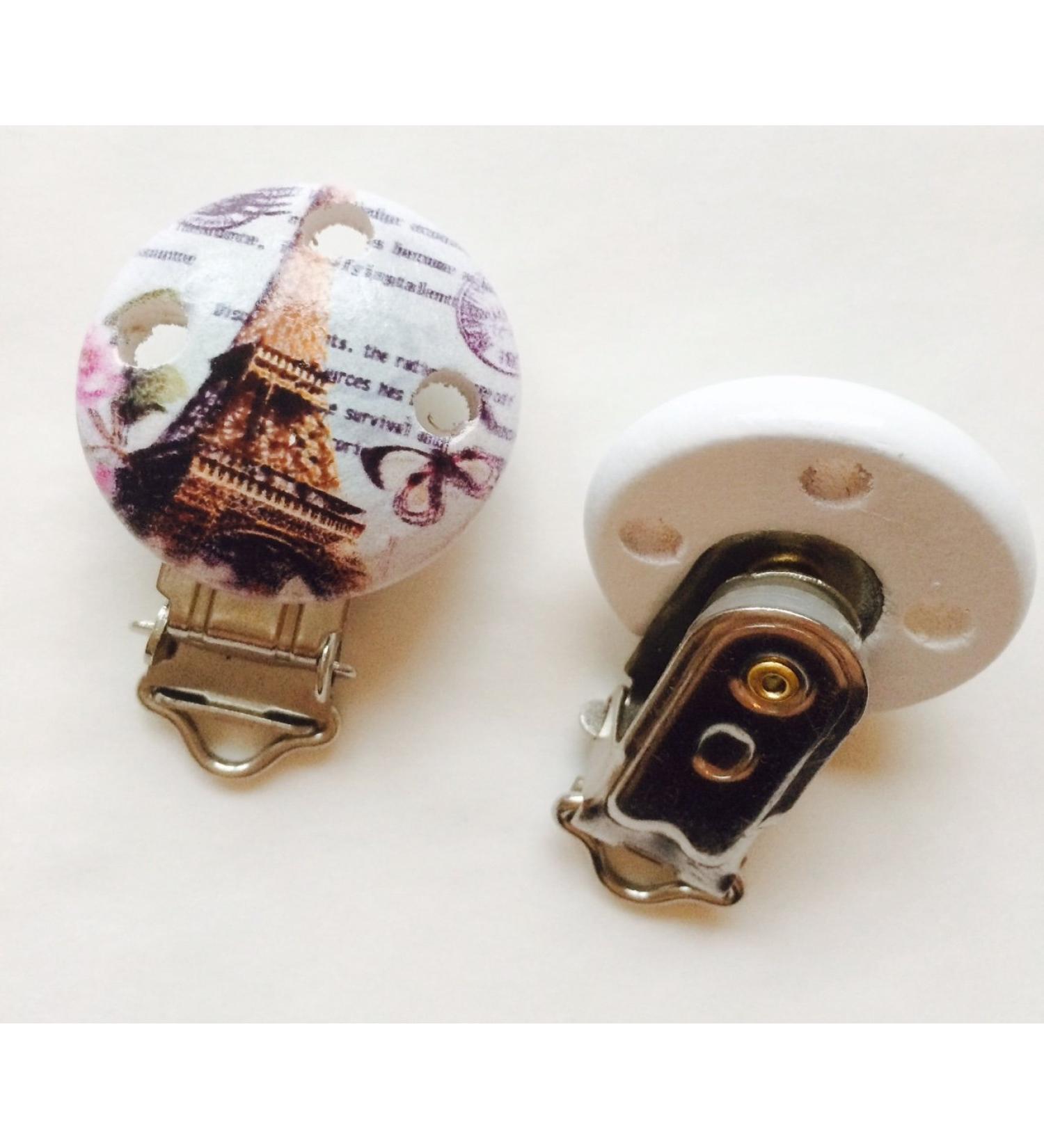 Colorful mix pacifier clip for pacifier chain to make yourself in different designs clip for pacifier chain (Eiffel Tower)