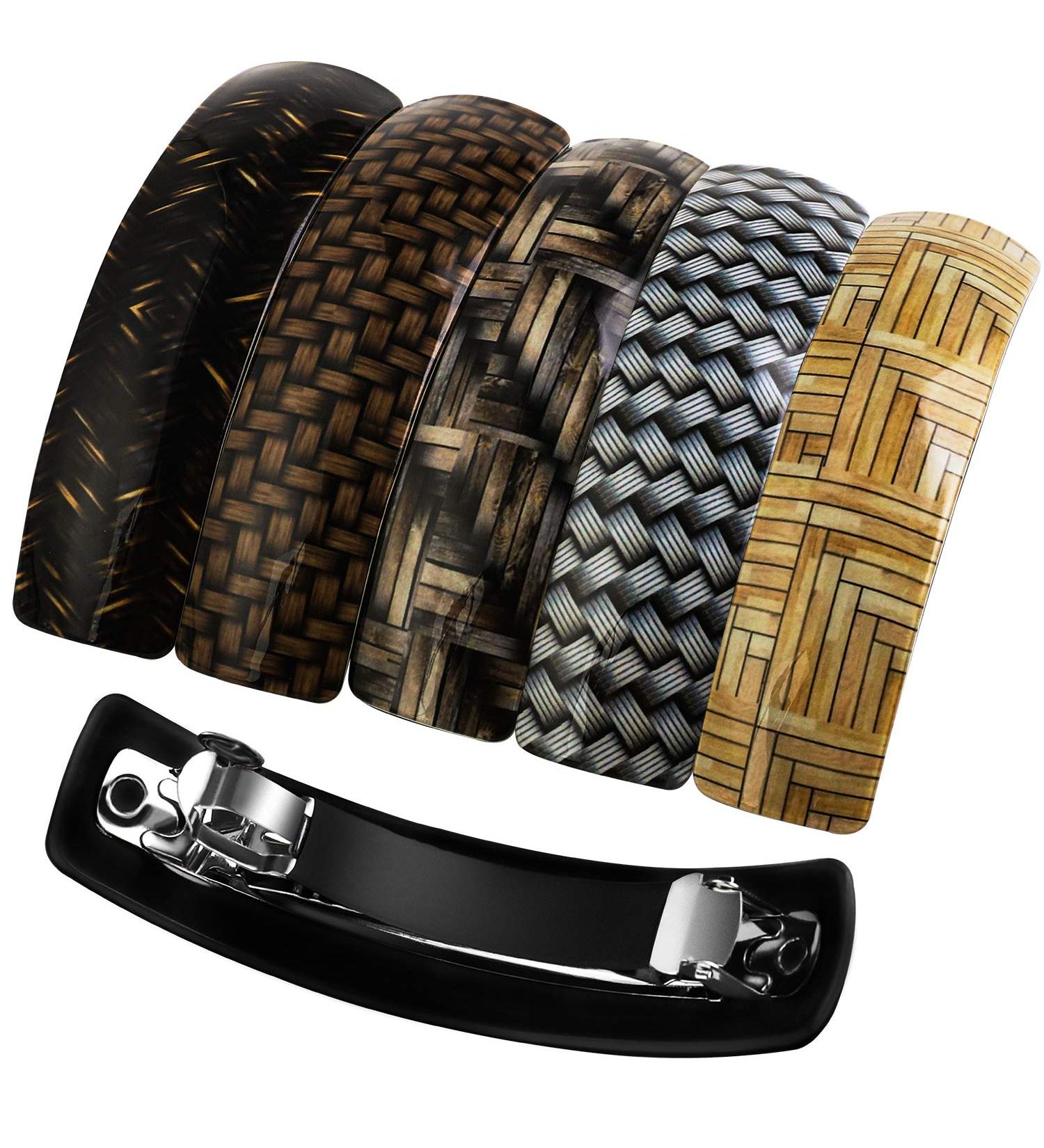 Elcoho 6 Pack Retro Large Hair Barrettes for Women - French Clip Barrettes in 6 Colors - Buy Online on GoSupps.com