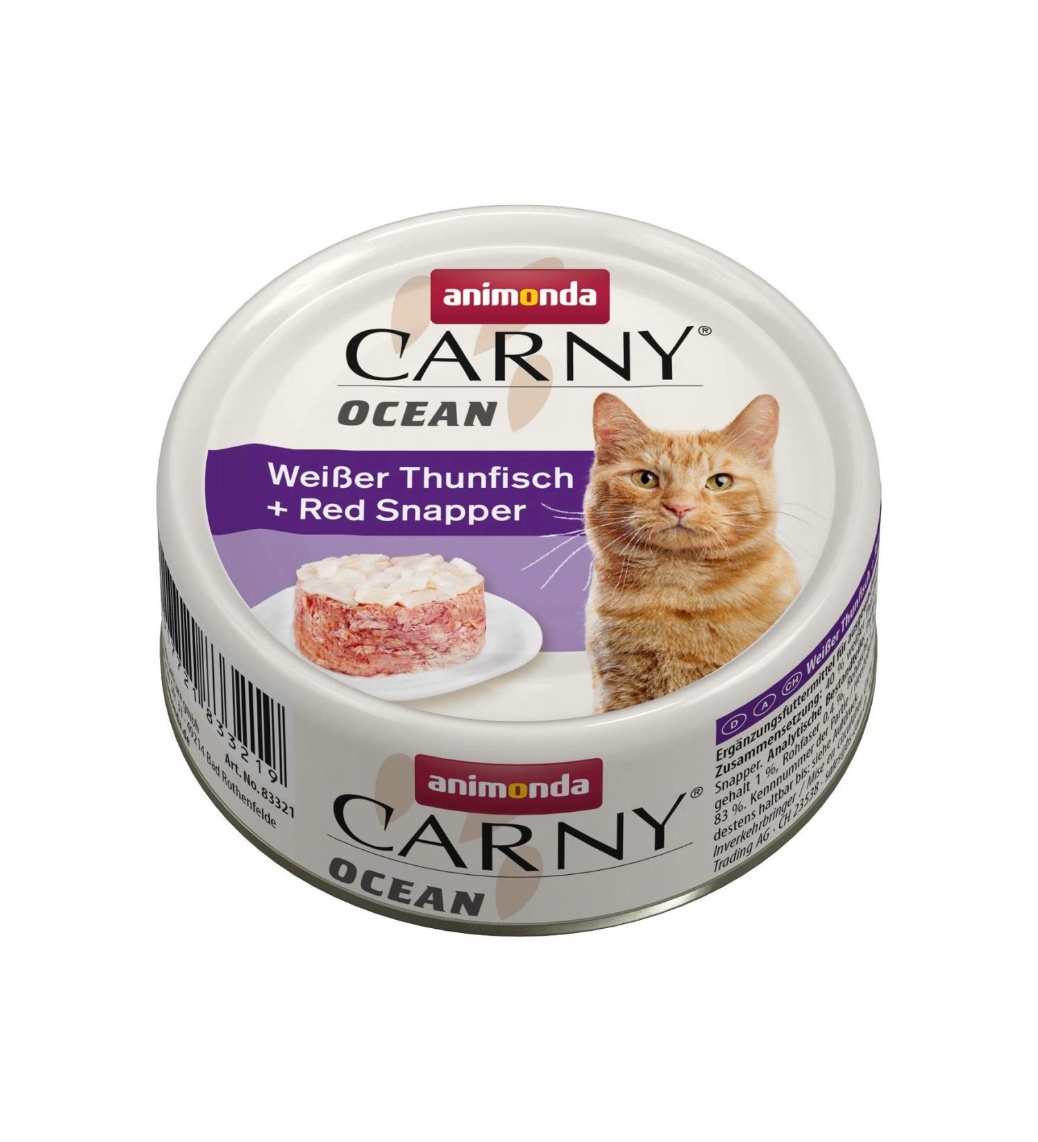 Animonda Carny Ocean Cat food wet food for cats white tuna + red snapper 12 x 80 g white tuna + red snapper 1 piece (12 pack)