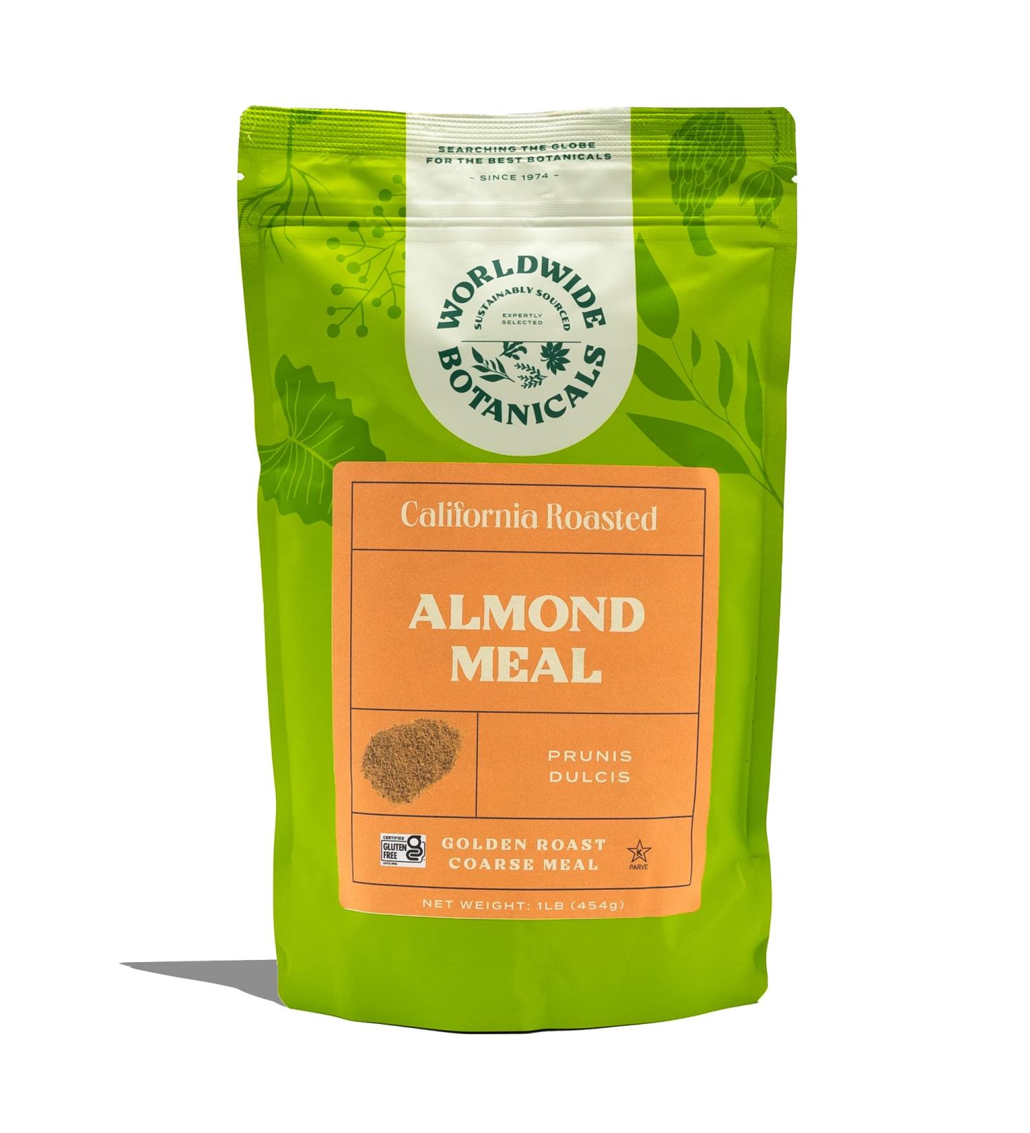 Worldwide Botanicals Roasted Almond Meal - 100% Pure Golden Roasted California Almonds | Gluten-Free | Vegan & Paleo | 1 lb - Buy Online on GoSupps.com