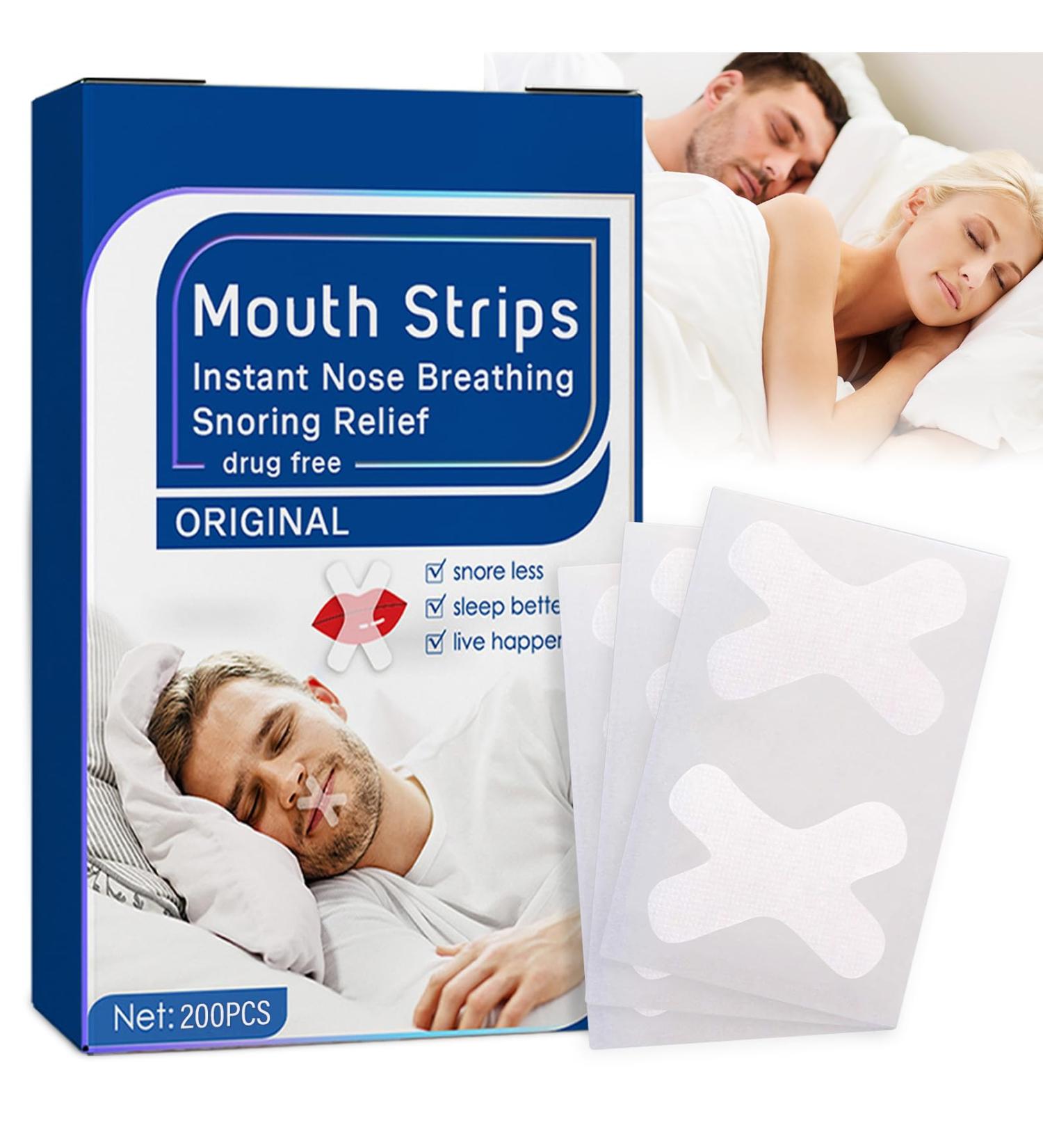 Mouth Tape for Sleeping - 200Pcs Anti Snoring Strips for Improved Nose Breathing - Buy Online on GoSupps.com