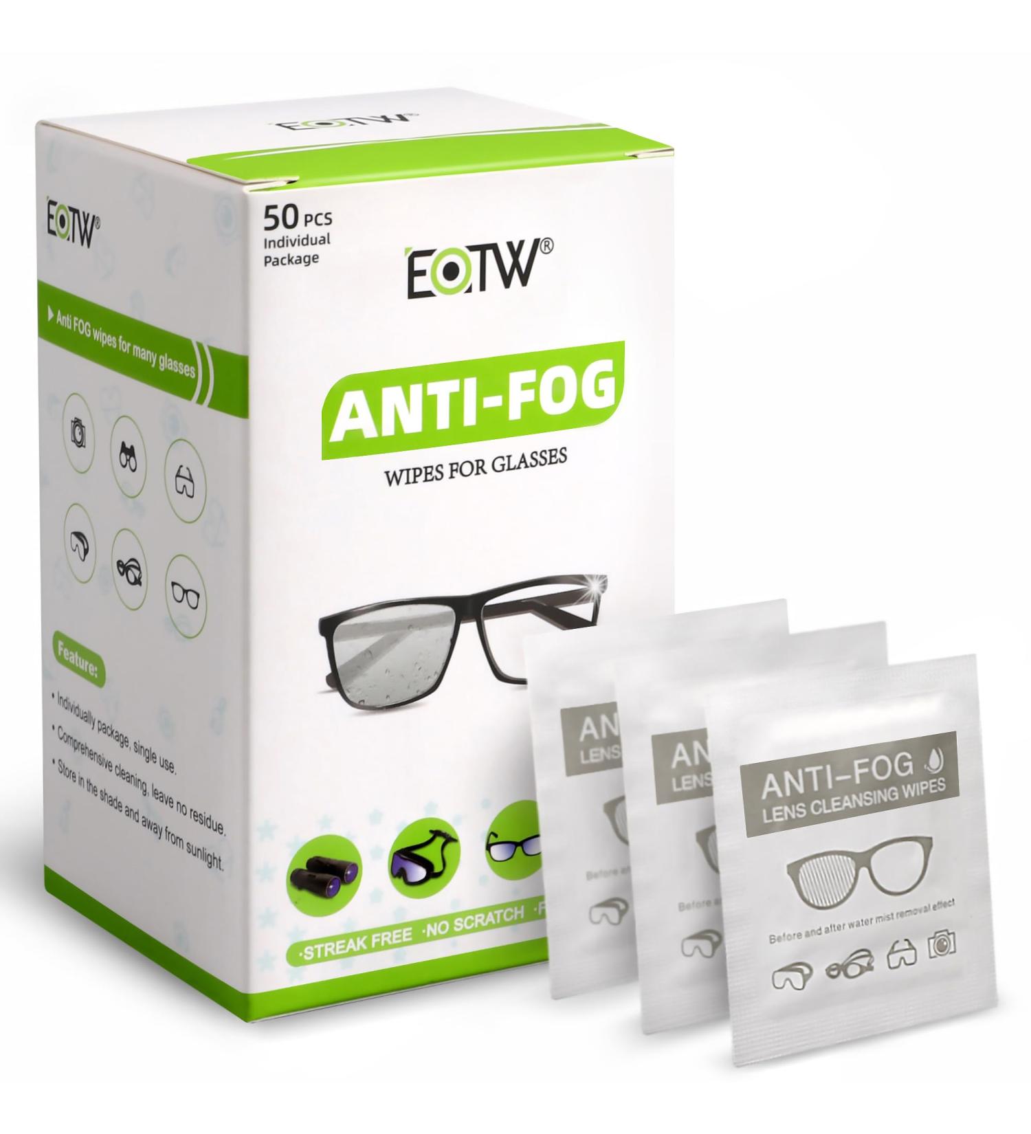 Anti-Fog Cleaning Towels for Glasses & Screens - 100 Individually Packed Travel Towels (50 Green 50 Anti-Fog) - Buy Online on GoSupps.com