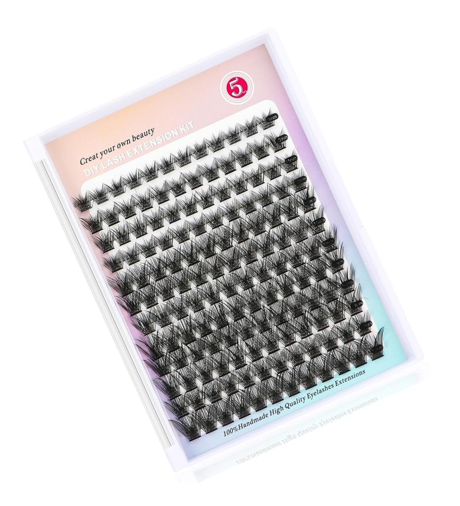 Rxuaw DIY Eyelash Extension Kit Lash Clusters 12 Rows Cluster Lashes with Glue and Tweezer for Lash Extension Beginners One - Buy Online on GoSupps.com