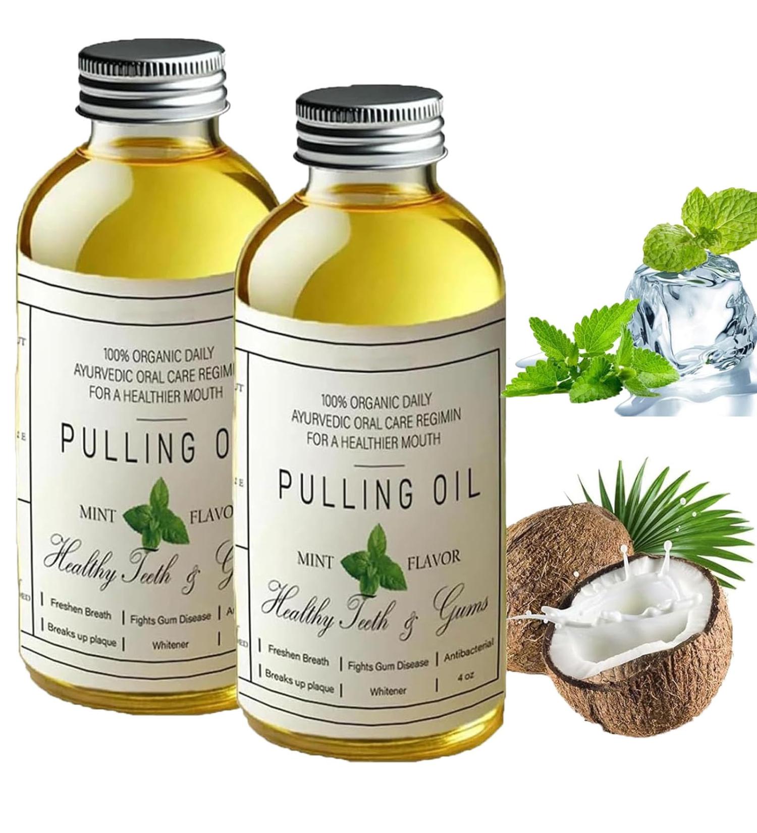 Coconut Oil Pulling for Teeth Whitening-Cocofresha Powerful Organic Coconut Peppermint Pulling Oil for Teeth and Gums Pure Mouthwash Mint Freshness Natural Cleanse 4 Oz (2) - Buy Online on GoSupps.com