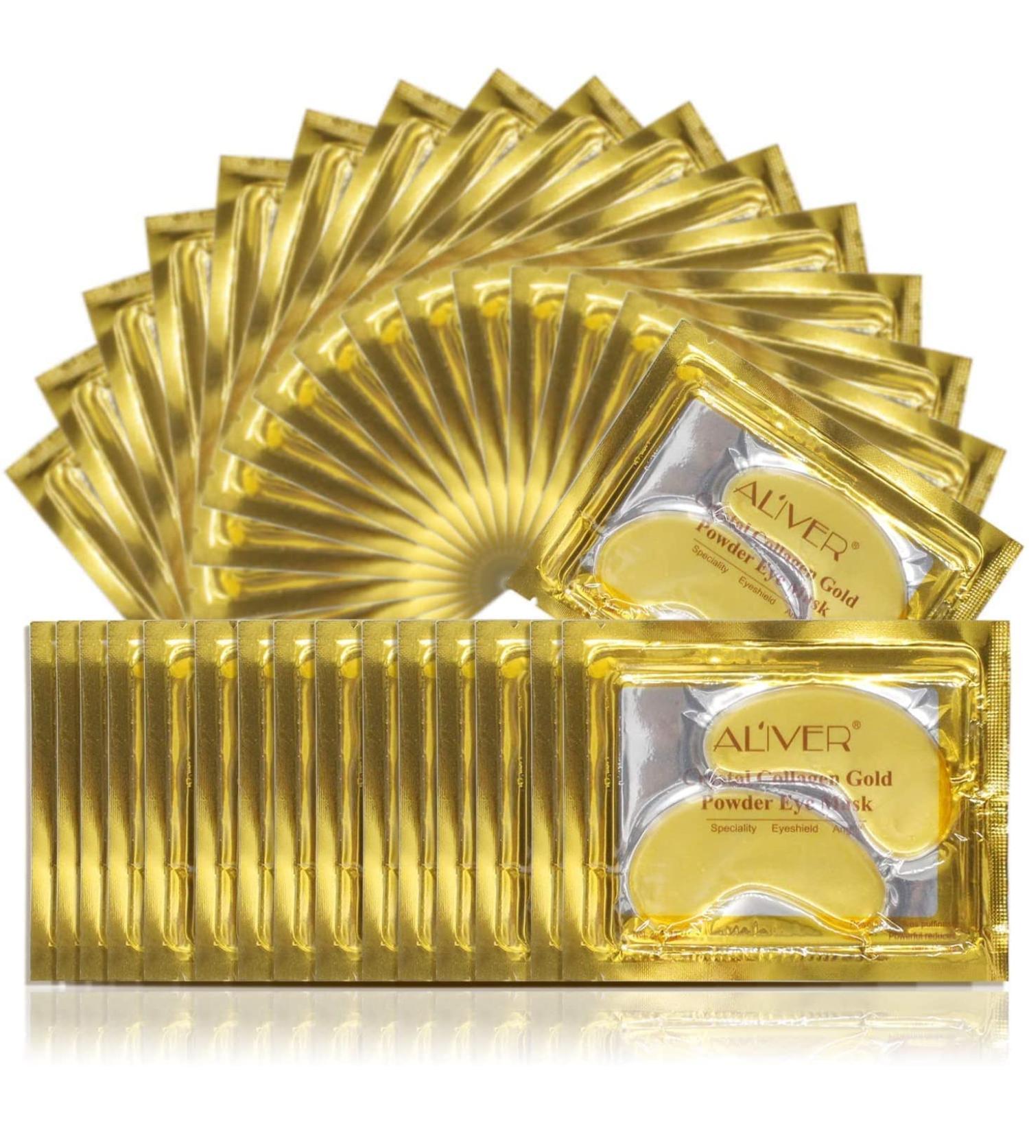 24-Carat Gold Eye Treatment Masks - 25 Pairs | Anti-Wrinkle Gel Masks for Puffiness Dark Circles & Hydration - Buy Online on GoSupps.com
