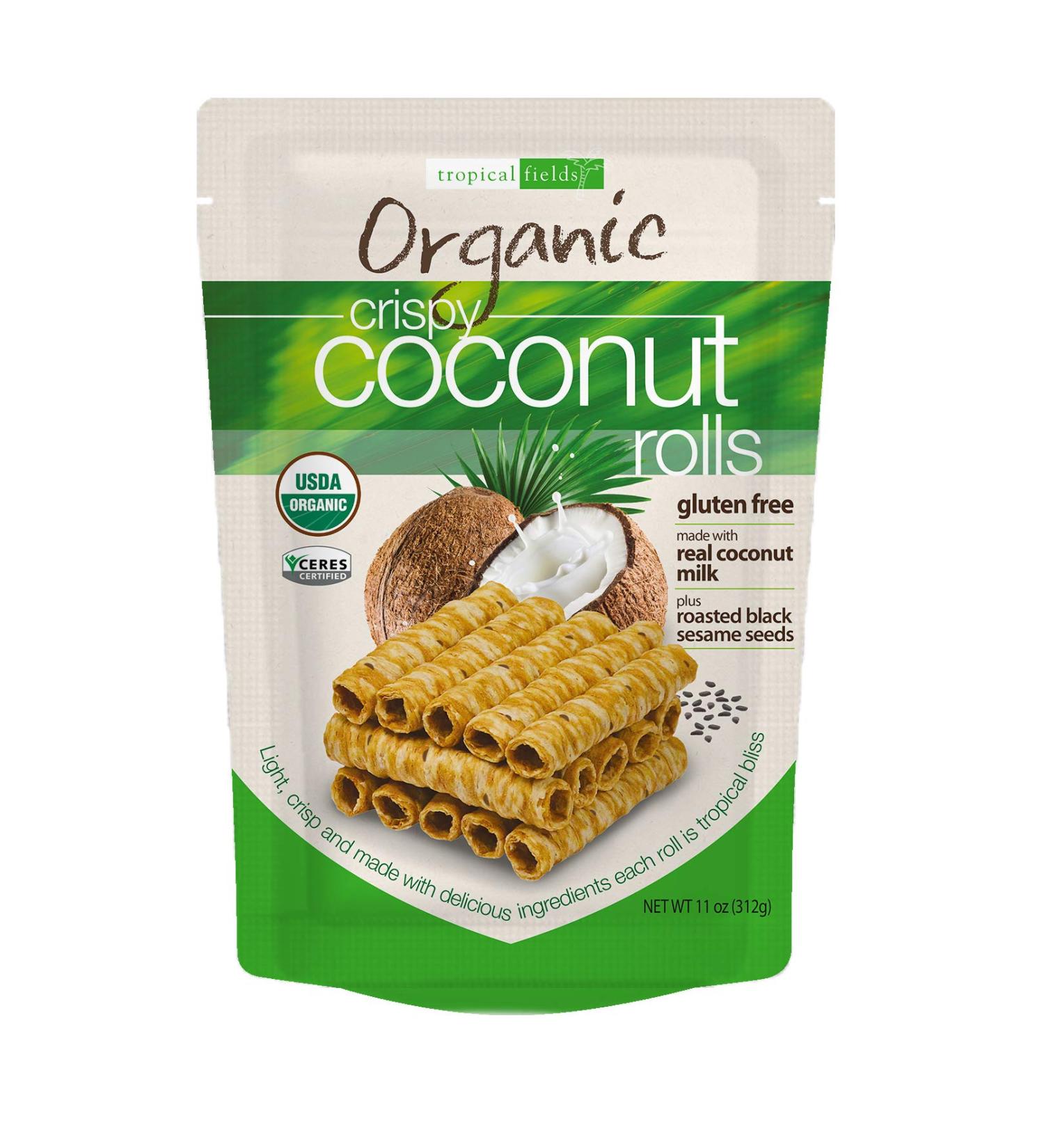 Tropical Fields Organic Crispy Coconut Rolls 11 Oz - Delicious Coconut Snack - Buy Online on GoSupps.com