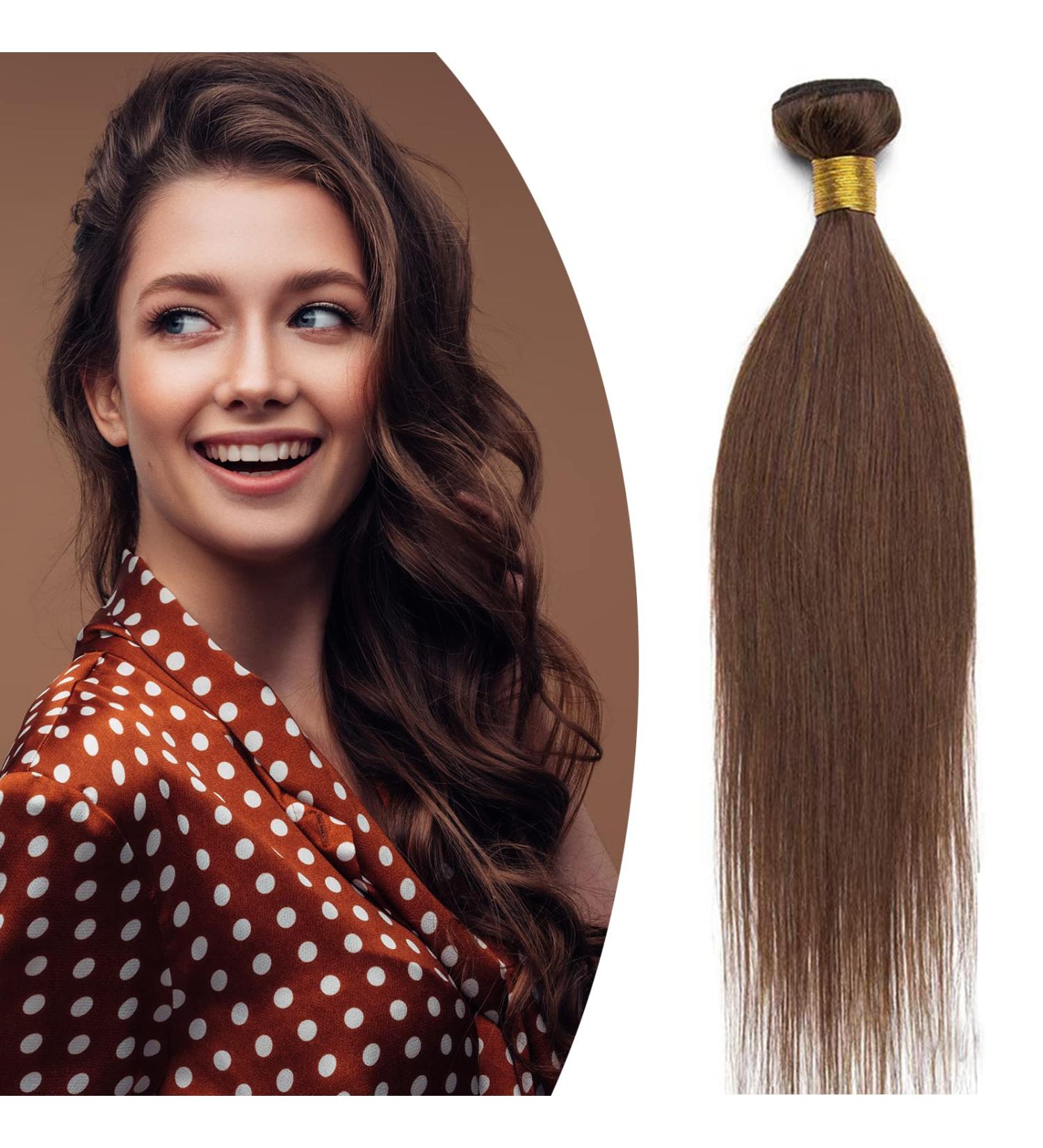 SEGO 20 Brazilian Human Hair Bundles - 100% Unprocessed Virgin Straight Weave Extensions - Medium Brown - Buy Online on GoSupps.com