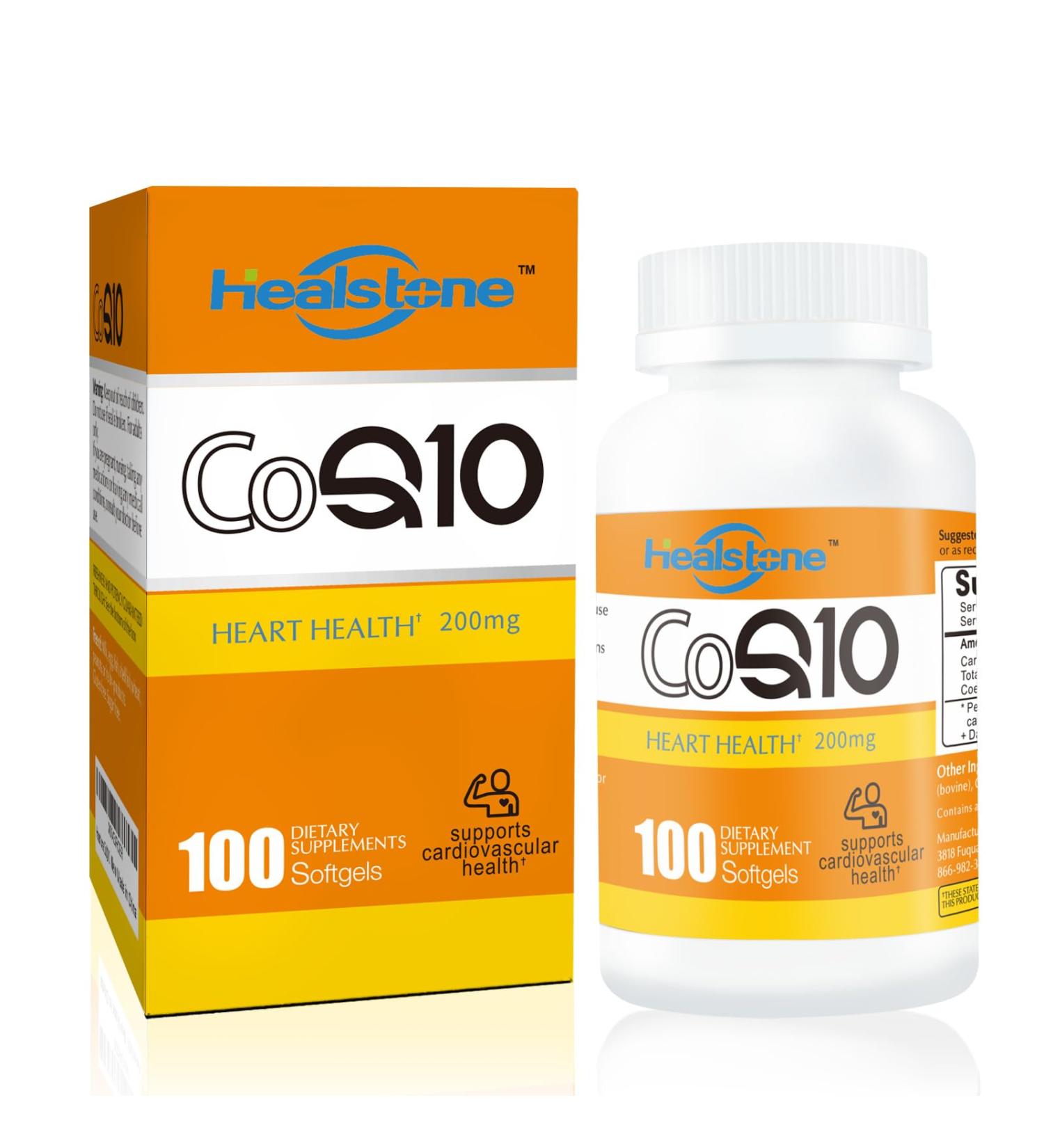 CoQ10 200mg Softgels - Antioxidant Supplement for Energy | 100 Count 50 Days Supply - Boost Your Health - Buy Online on GoSupps.com