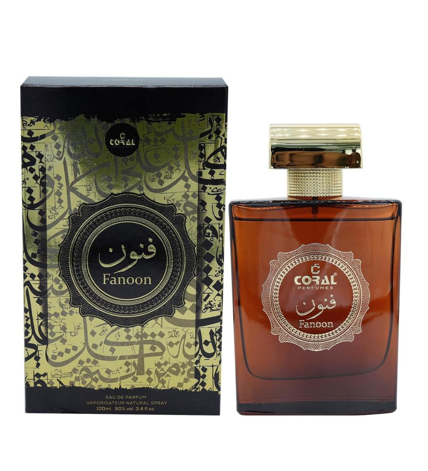 Coral Perfumes FANOON 100 ML - Eau De Parfum For Men - Long Lasting Spray - Premium Luxury - Aromatic Exotic Spices amber sandalwood and musk For Every Occasion - Buy Online on GoSupps.com