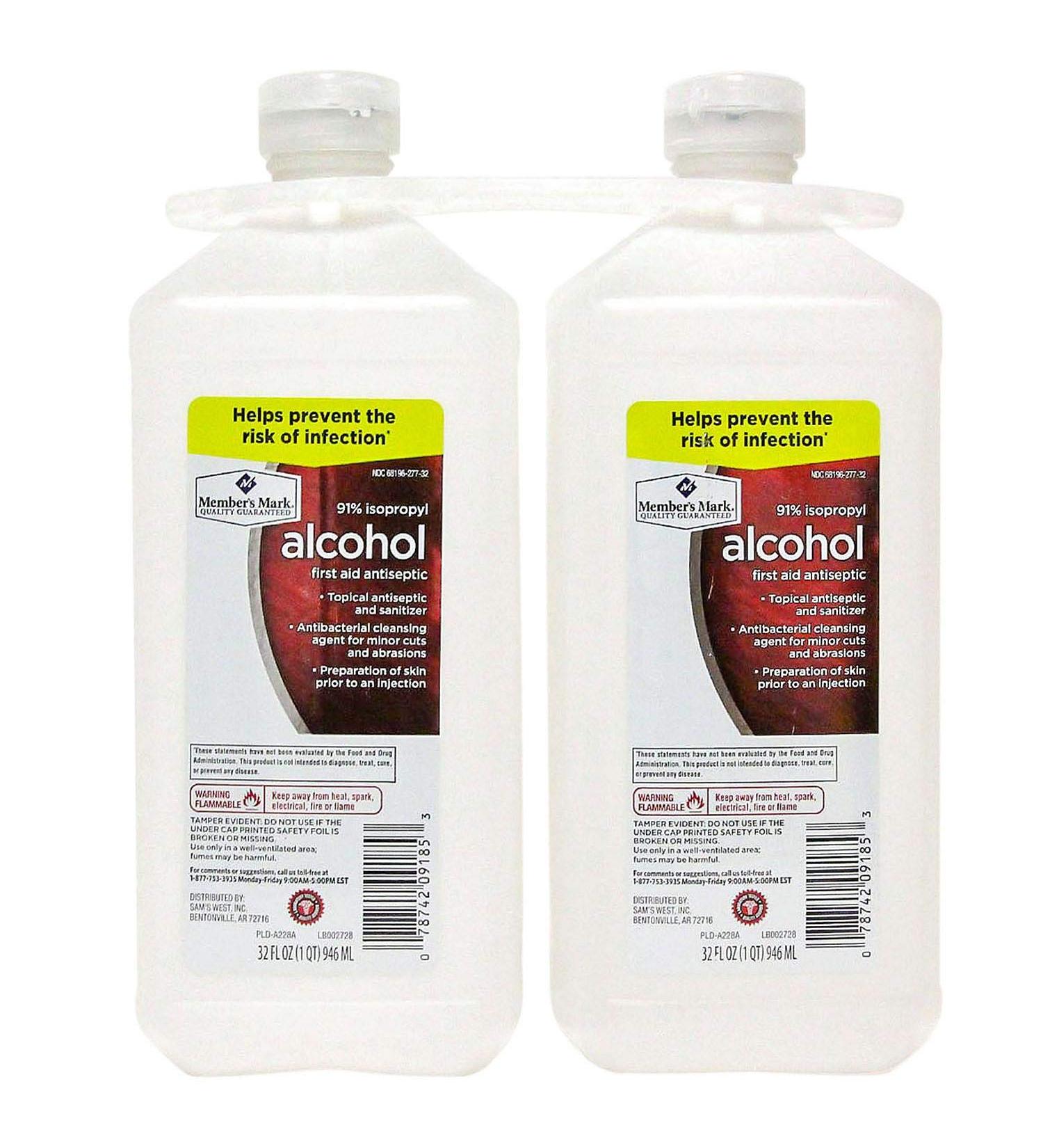 Member's Mark 91% Isopropyl Alcohol (32 Fl. Oz, 2 pk.) by Members Mark
