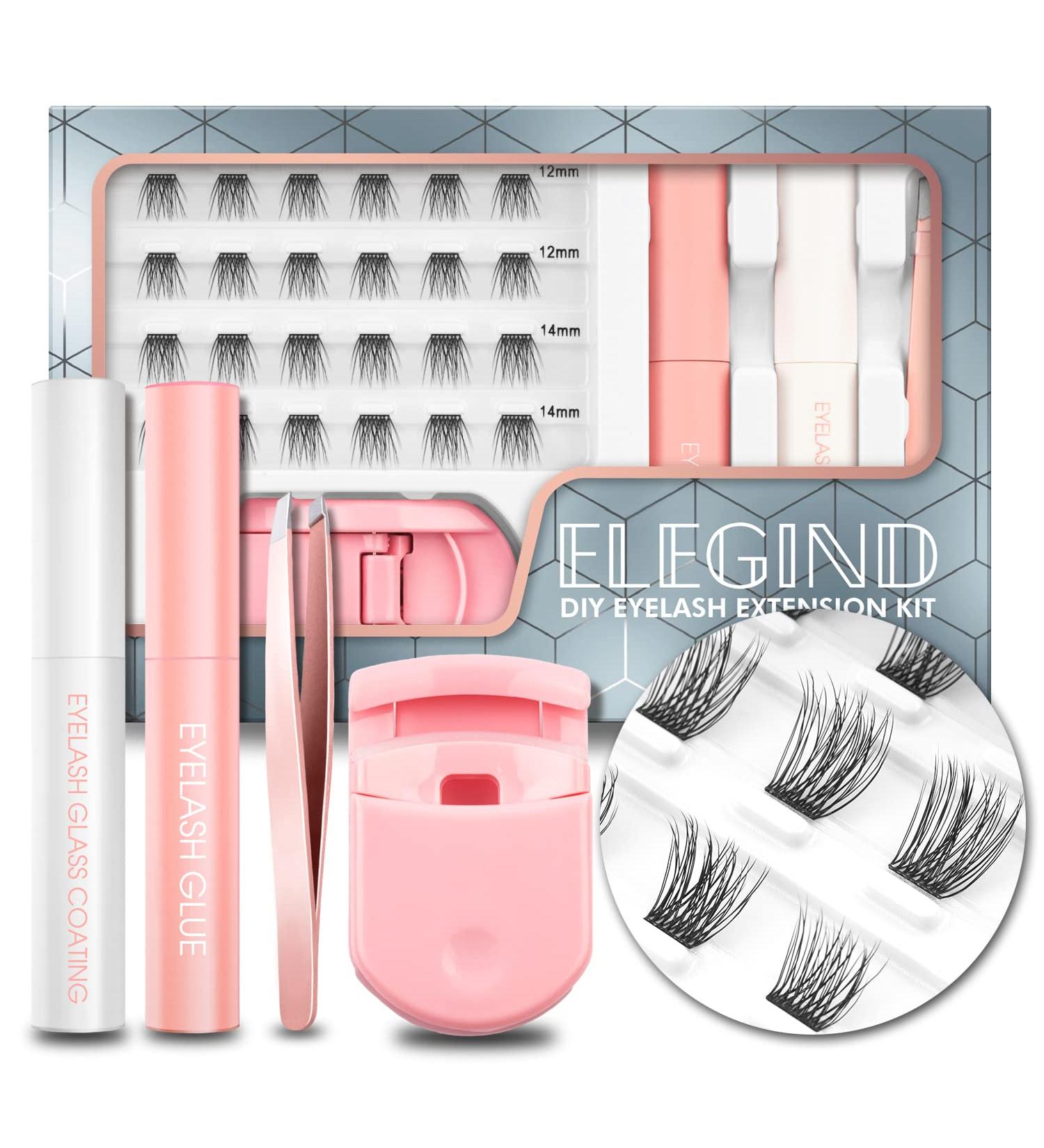 FinyDreamy DIY Eyelash Extension Kit - 3D Volume 12/14mm Lash Clusters, Glue, Curler, Glass Coating - Home Use for Individual Lash Extensions - Buy Online on GoSupps.com