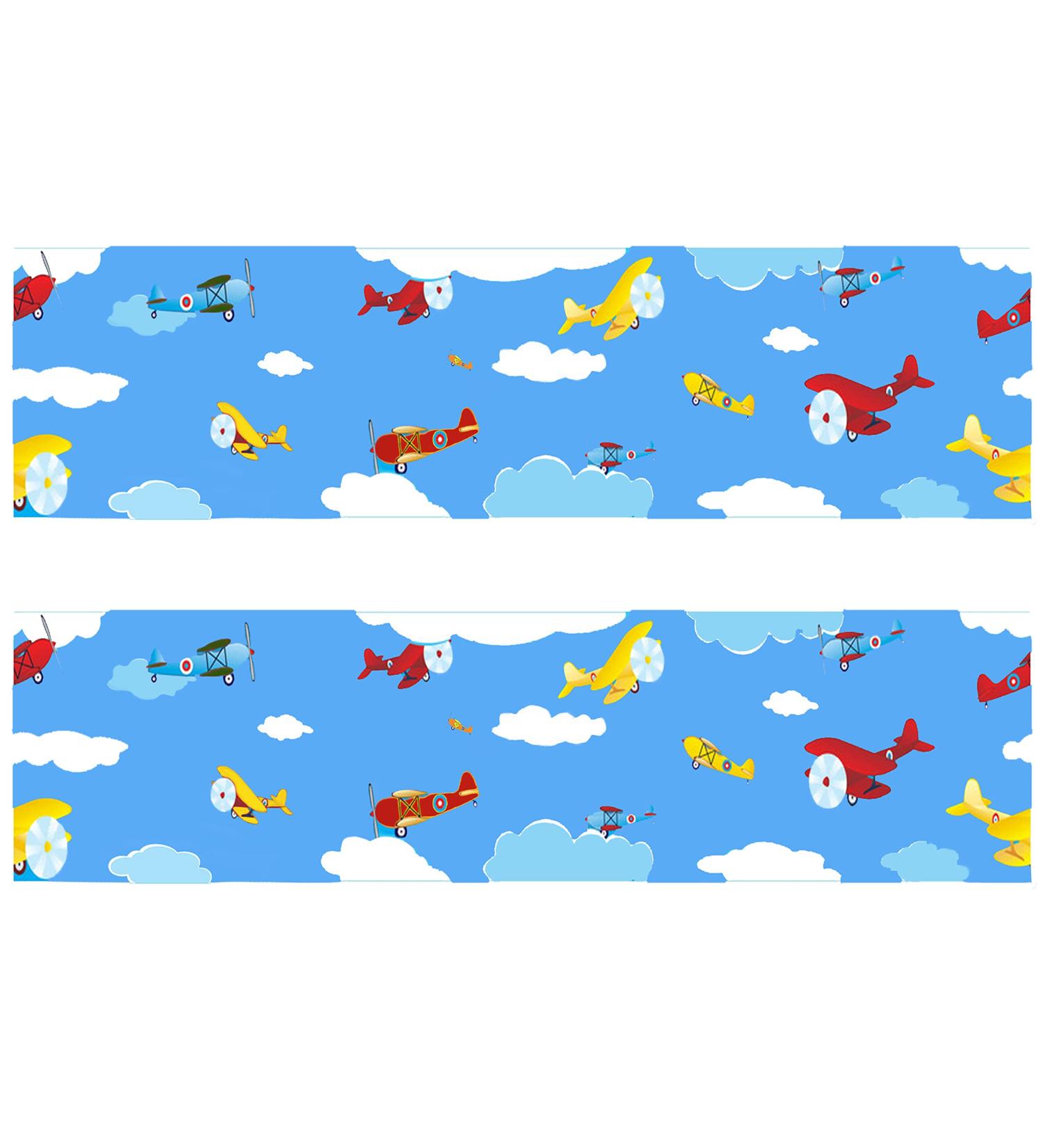 A4 Edible Decor Icing Sheet CUTE AEROPLANE Border Edible Cake Topper Decoration