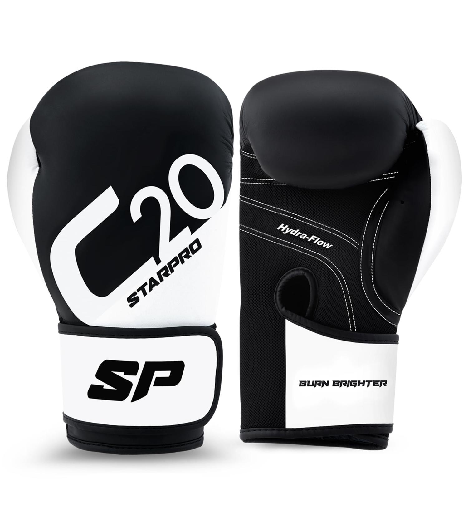 Starpro Boxing Gloves - Durable 10Oz Black & White for Men & Women | Perfect for Hard Blows & Fast Knockouts | Top Choice for Boxing Training - Buy Online on GoSupps.com