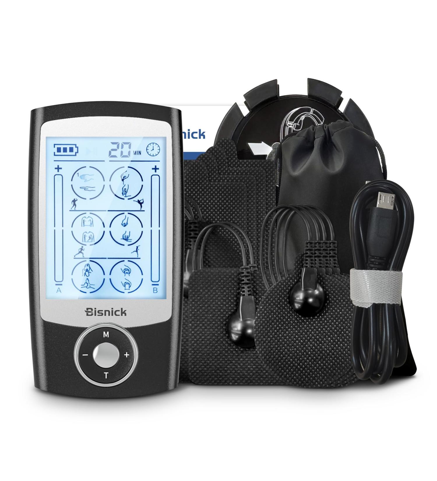 Buy TENS EMS Unit - 24 Modes Muscle Stimulator for Pain Relief | Dual Channel Electronic Massager with 12 Pads & Dust-Proof Bag | International Shipping Available - Buy Online on GoSupps.com