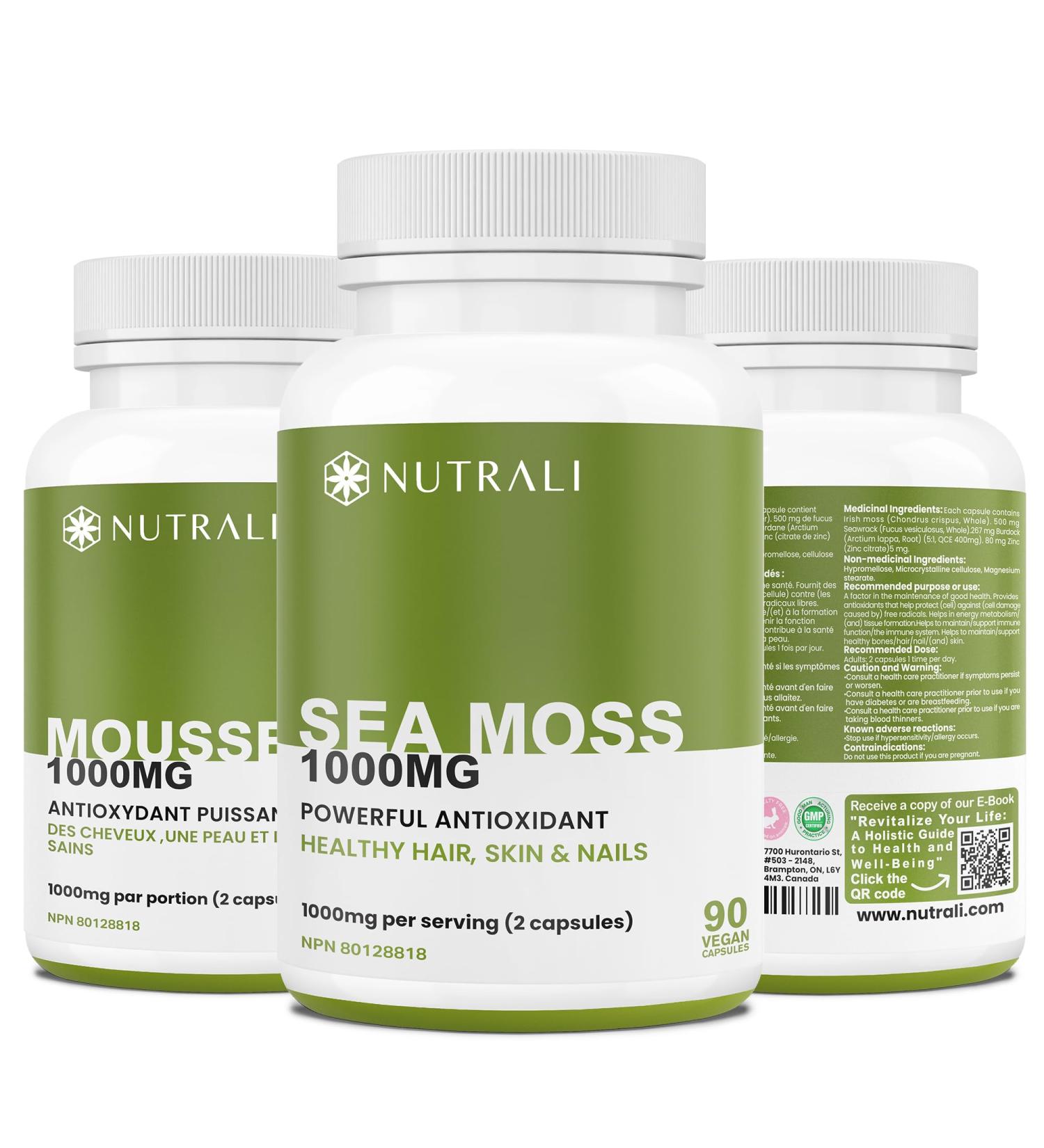 New BONUS SIZE HIGH POTENCY 1000mg Irish Sea Moss Capsules (2 capsules per serving) with Seawrack Burdock & Zinc. Immune Support Improved Skin Hair Nail Health Powerful Antioxidant. Natural Iodine. Non-GMO Vegan Gluten Free. 90 Easy to Swallow Capsules 3  - Buy Online on GoSupps.com