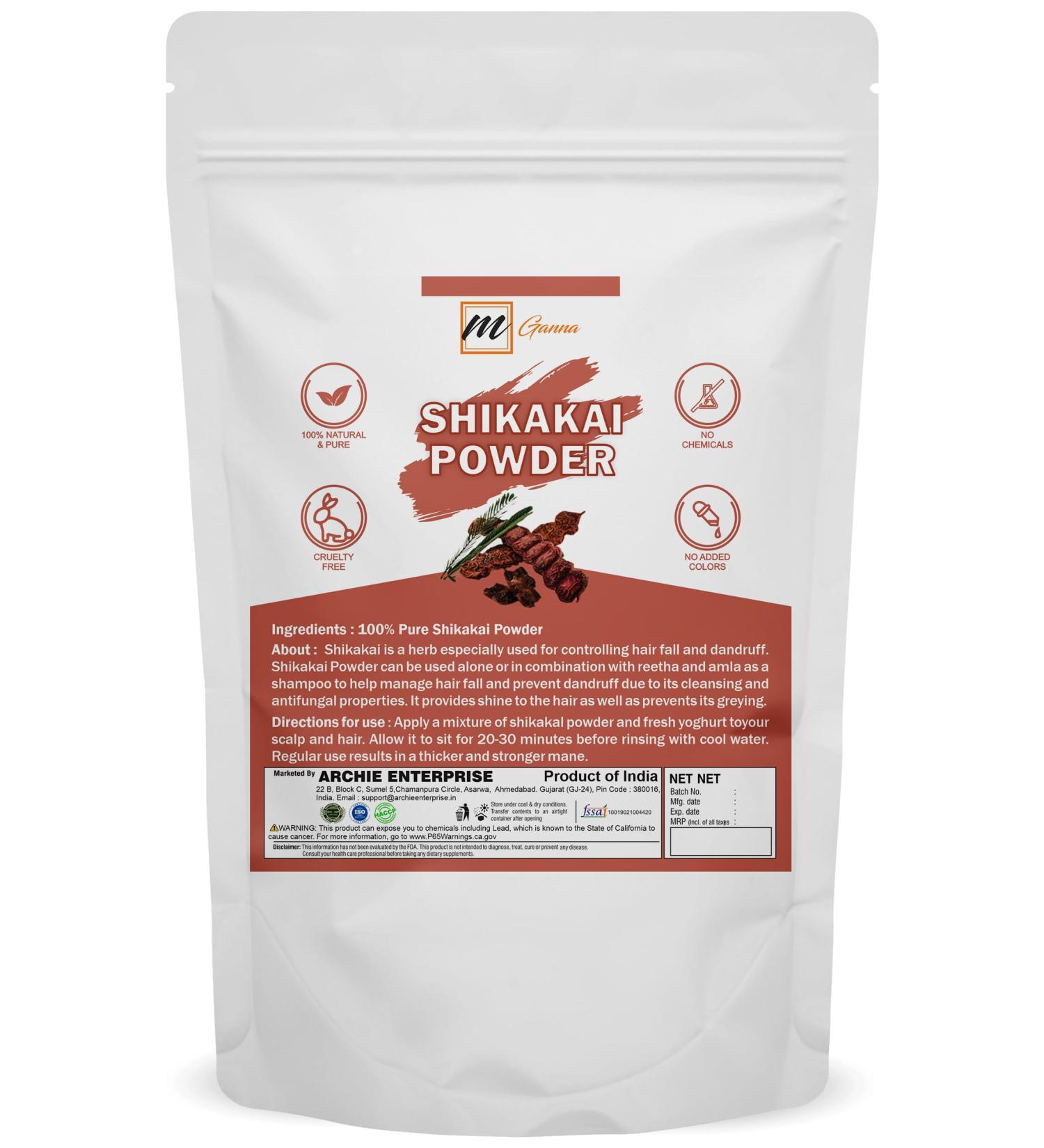 100% Pure Shikakai Powder for Hair Care | Natural Hair Cleanser & Conditioner - 100 GMS / 0.22 LBS | International Shipping Available - Buy Online on GoSupps.com