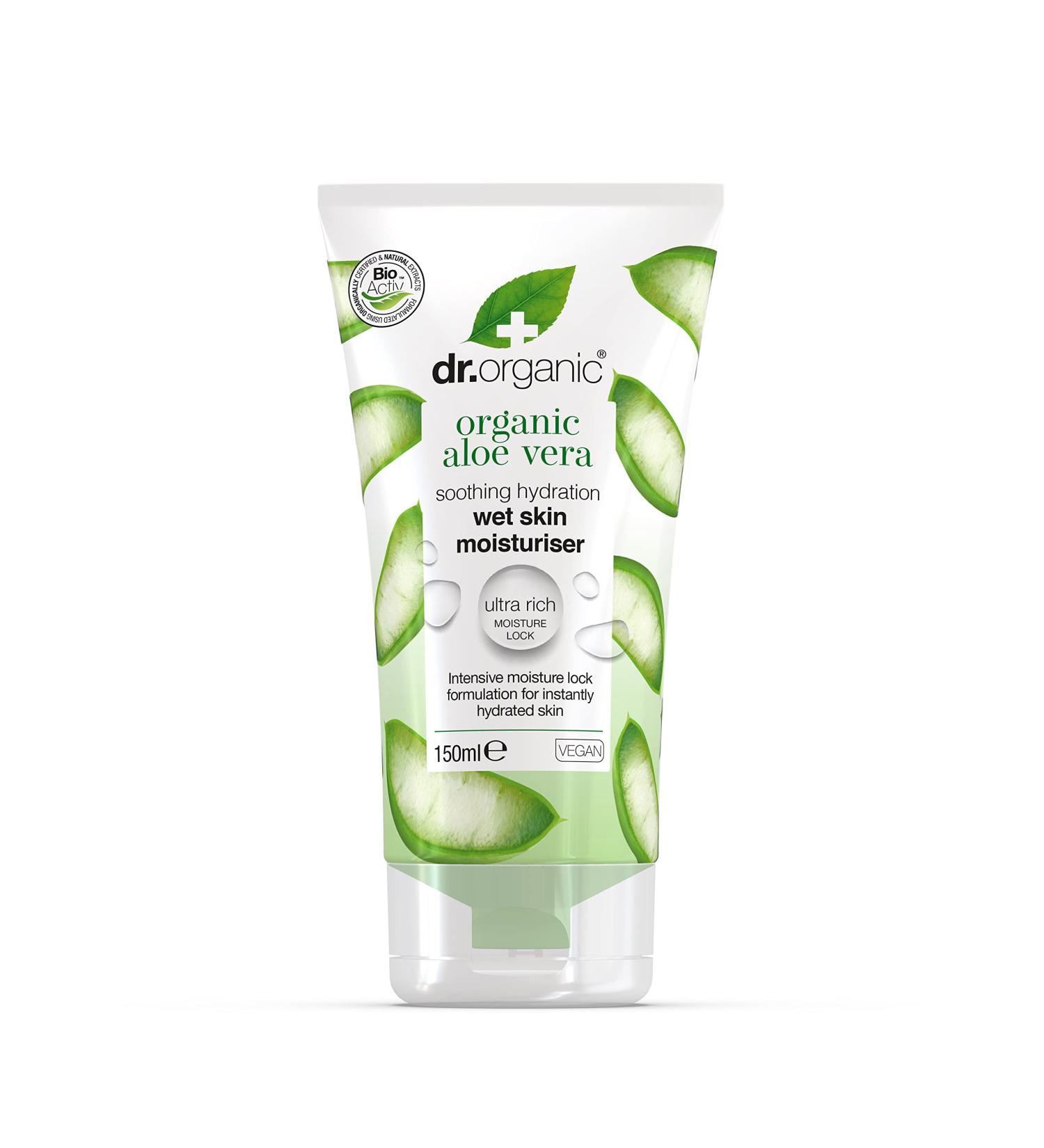 Dr. Organic Aloe Vera Wet Skin Moisturiser 150ml | Hydrating Lotion for All Skin Types - International Shipping Available - Buy Online on GoSupps.com