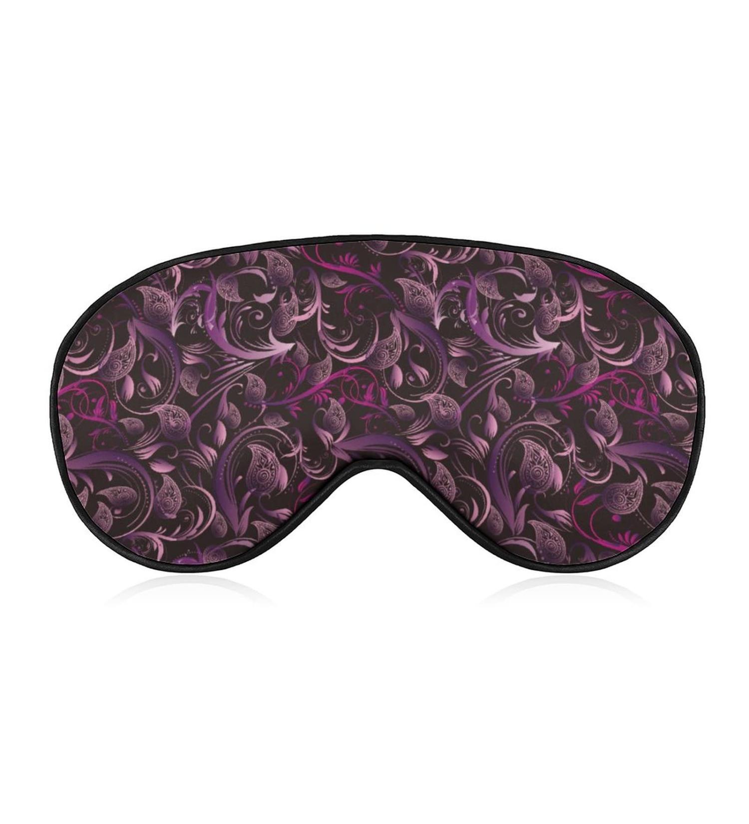 Vintage Violet Paisley Floral Sleep Mask for Women | Adjustable Eye Shades with Elastic Strap - Comfort & Style - Buy Online on GoSupps.com