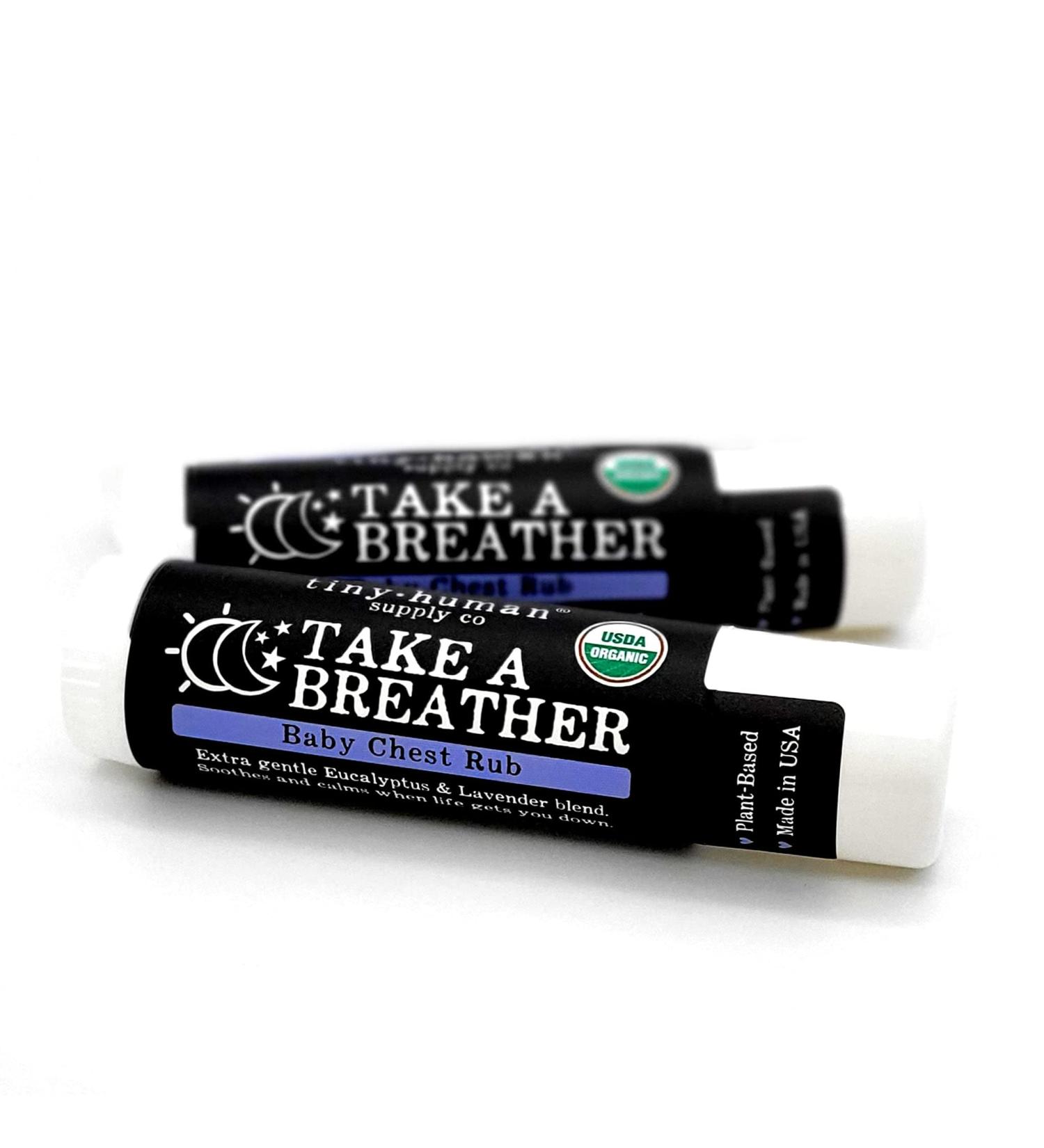 Organic Take A Breather Baby Chest Rub Stick 2pk - Lavender & Eucalyptus | Tiny Human Supply Co - Buy Online on GoSupps.com