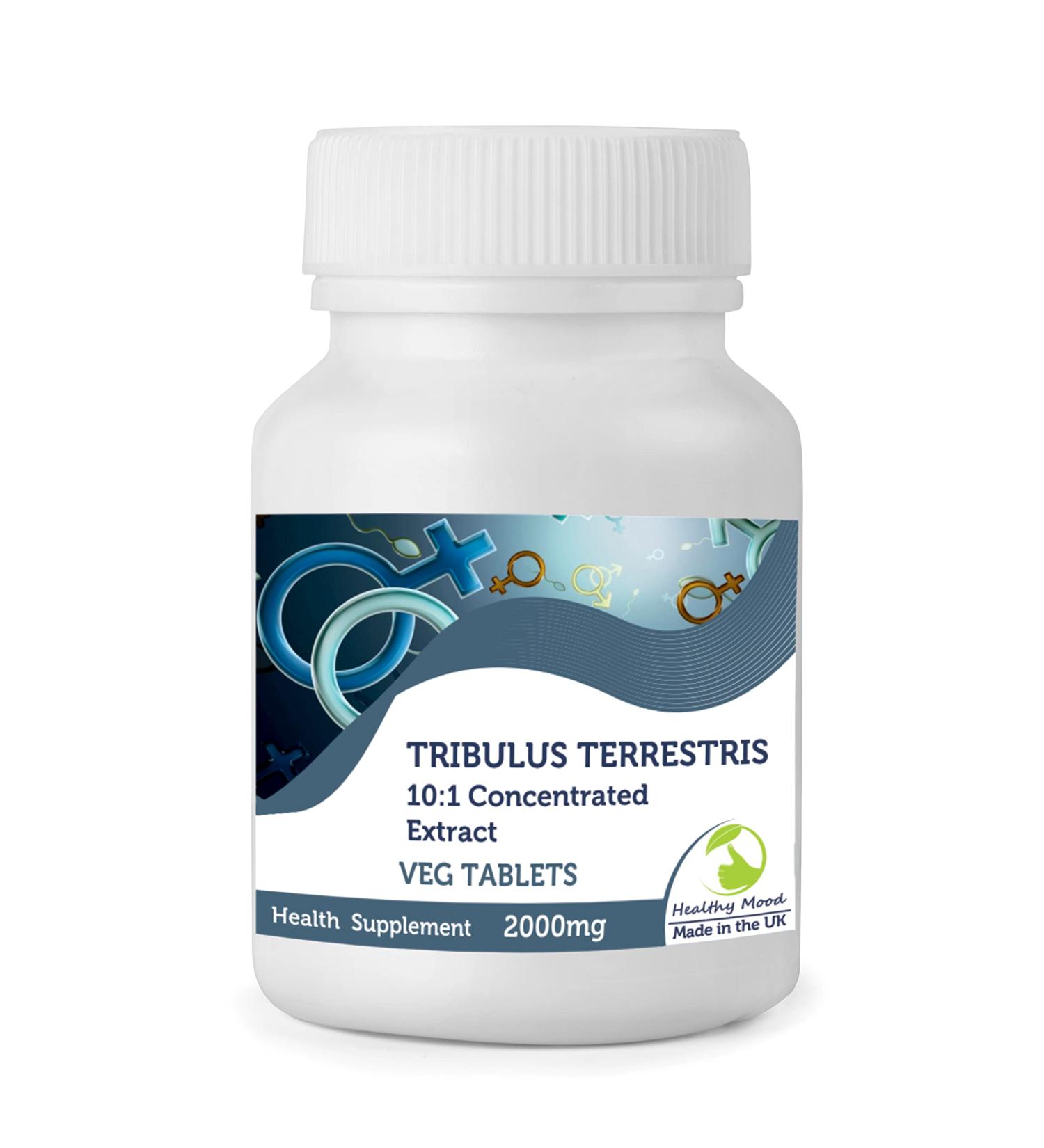 Tribulus Terrestris 2000mg 10:1 Concentrated Extract Veg 180 Tablets Health Supplements Nutrition Pills - Healthy Mood - Buy Online on GoSupps.com