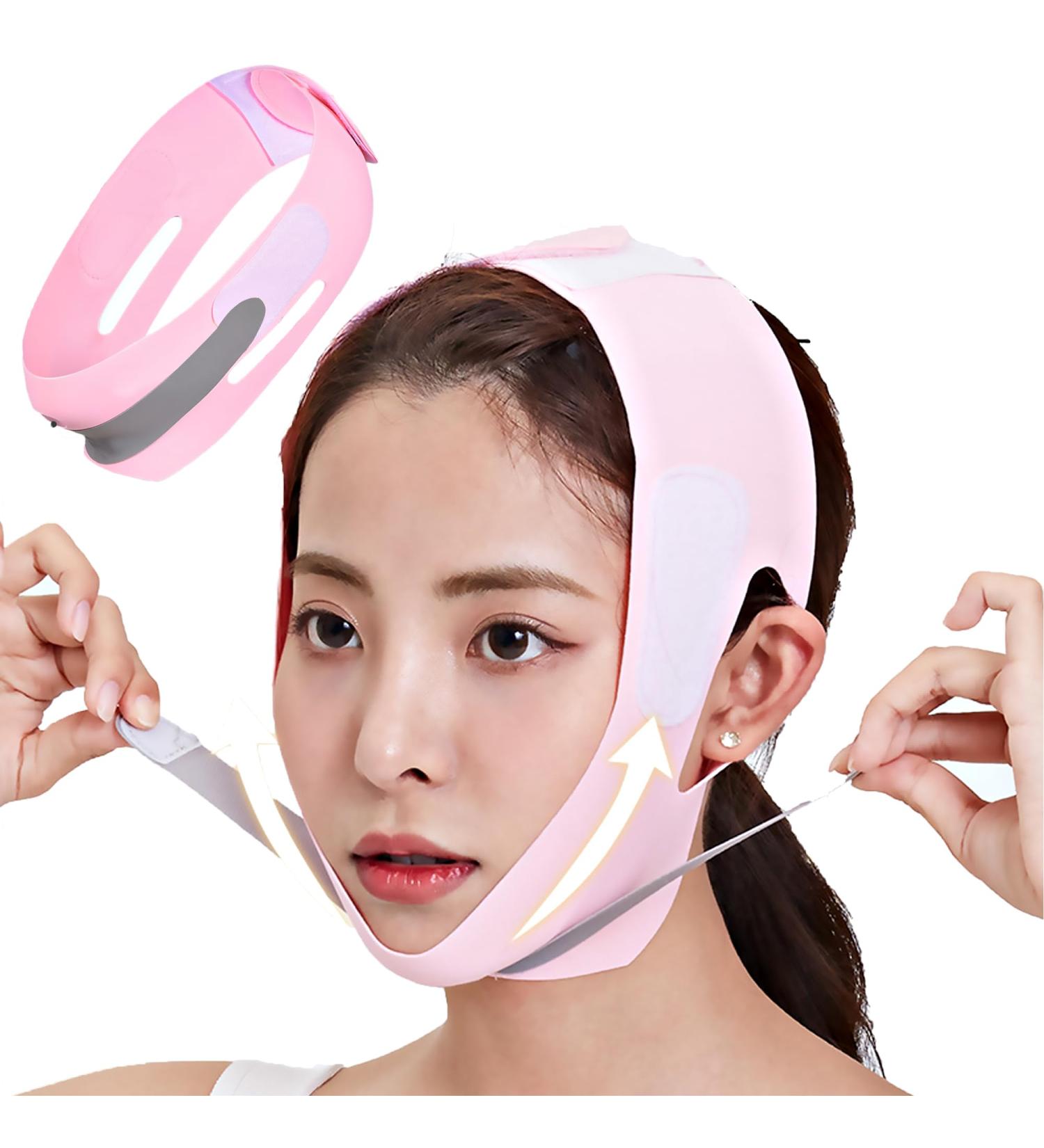 Chin Strap Breathable And Comfortable V-Shaped Lifting Mask For Women Face Slimming Belt Face Slimming Body Shaper Reusable Chin Strap for Double Chin - Buy Online on GoSupps.com