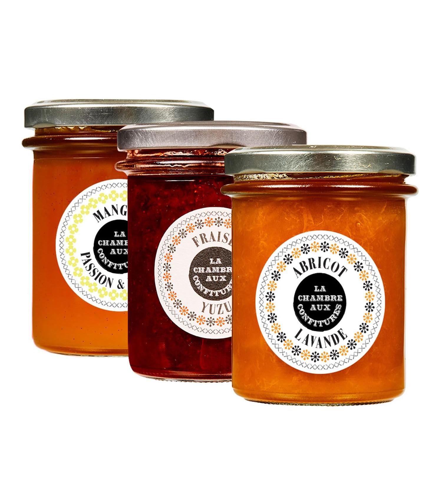 La Chambre aux Confitures Trial Package - Gourmet Breakfast Jams from France | Mango Passion Fruit Strawberry Yuzu Apricot Lavender - International Shipping Available - Buy Online on GoSupps.com