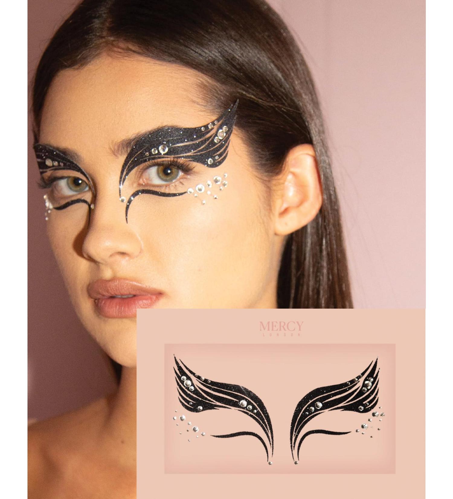 Buy MERCY LONDON Black Swan Face Jewels - Ballet Costume Accessories & Stick-On Gems for Stunning Looks - Buy Online on GoSupps.com