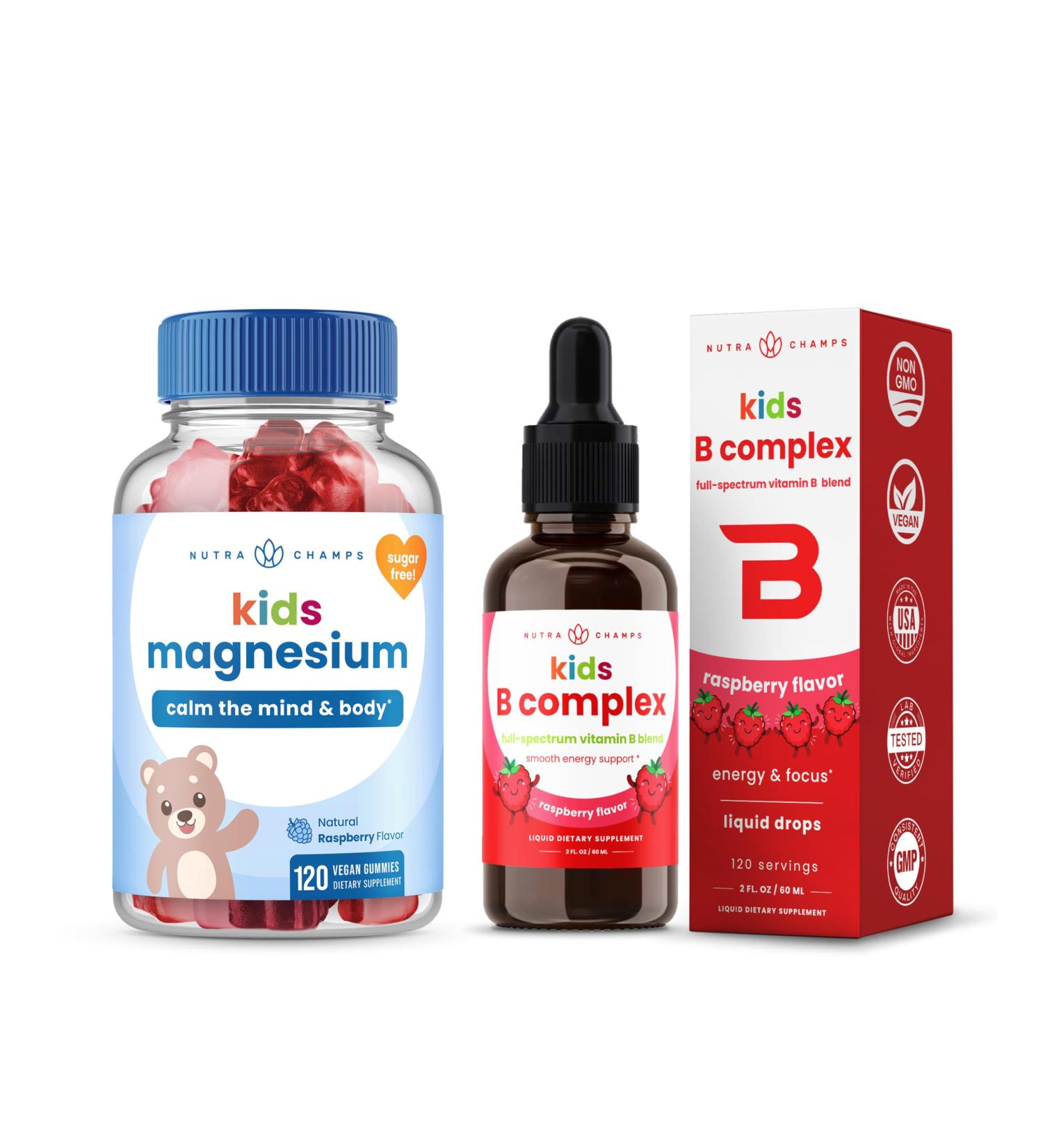 NutraChamps Magnesium Gummies & B Complex for Kids - Buy Online on GoSupps.com