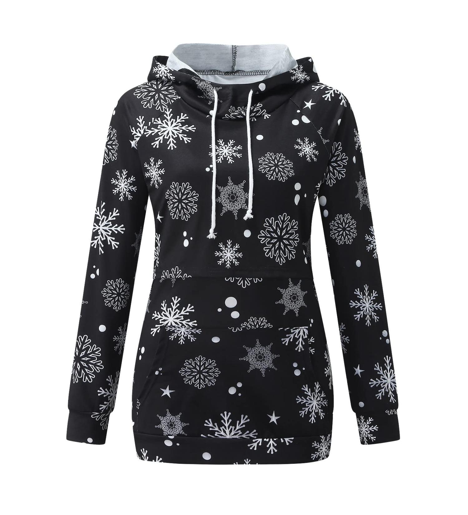 Maternity Long Sleeve Hoodie Sweatshirt for Breastfeeding | Black, X-Large - Buy Online on GoSupps.com