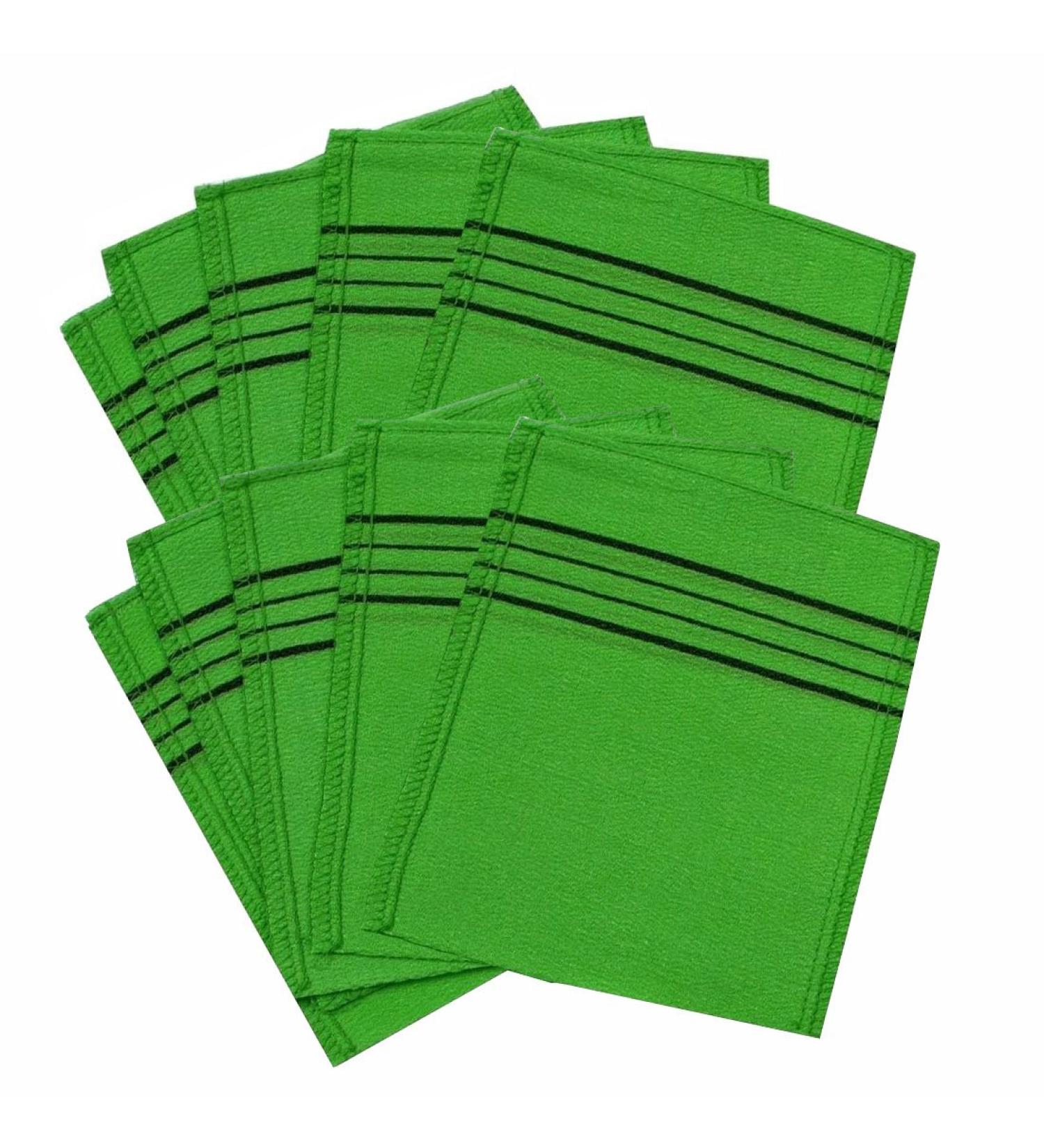 Korean Exfoliating Bath Washcloth 10pcs (Green)
