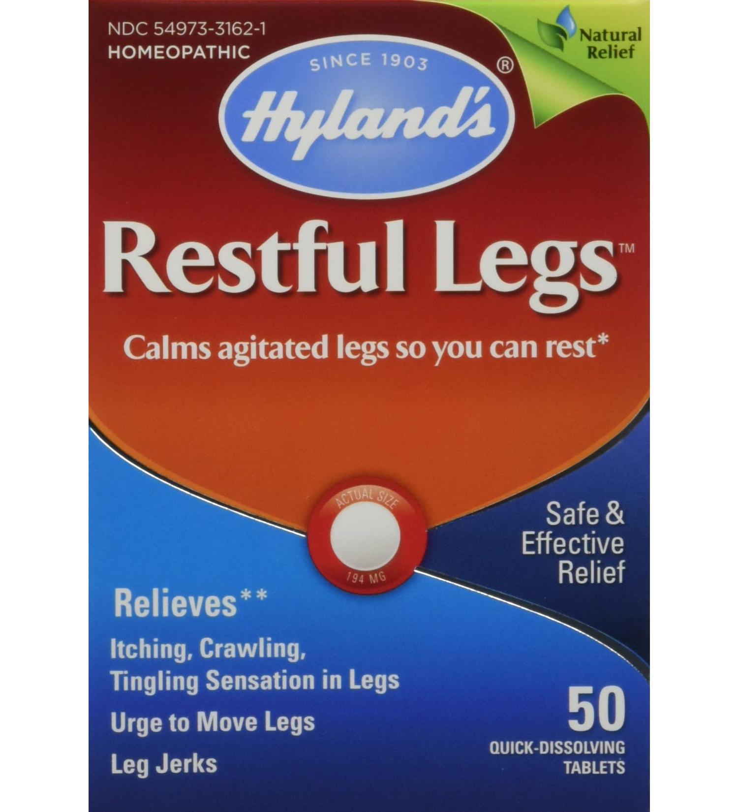 Hyland's Restful Legs Tablets 50 ea (Pack of 2) - Natural Relief for Restless Legs Syndrome - Buy Online on GoSupps.com