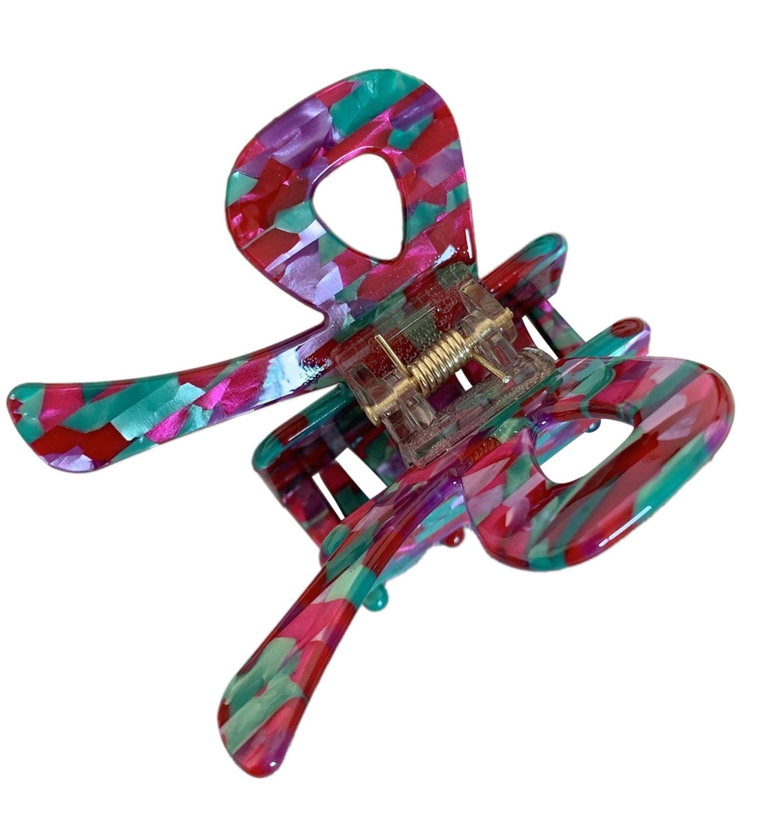 KAHDGSS Stylish Hair Clip for Women Bowknot Look Barrettes Headwear Acetate Claw Clips Bow Spring Clamp Hair Accessories - Buy Online on GoSupps.com