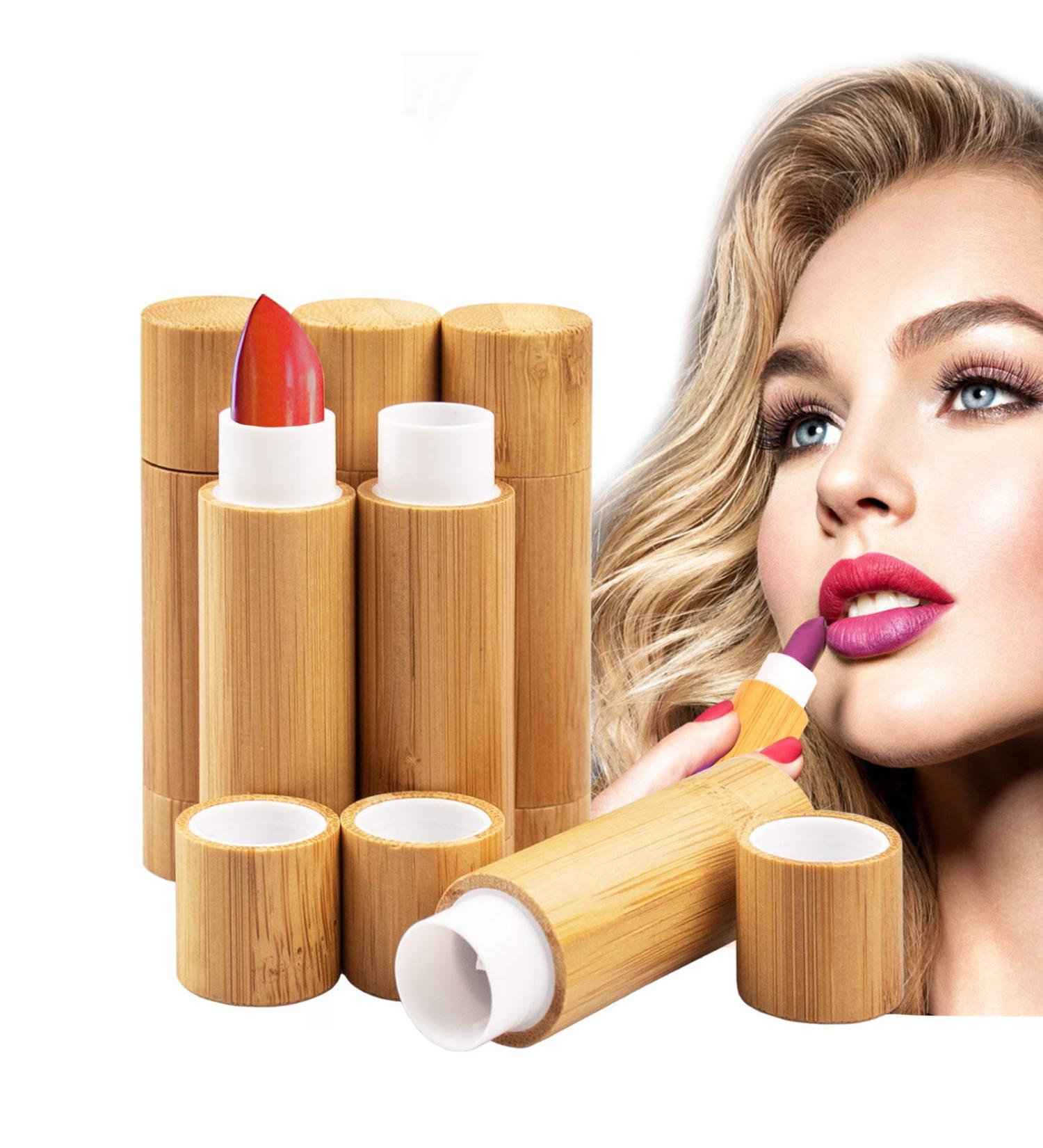 6 Refillable Bamboo Lip Balm Tubes - Merysan 5ml Empty Lipstick Sleeves for DIY Homemade Lip Balm - Buy Online on GoSupps.com