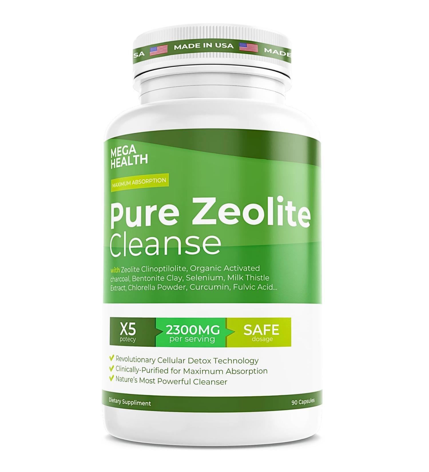 2300 MG Pure Zeolite Cleanse Ultra-Fine Clinoptilolite Zeolite Detox Activated Charcoal & Bentonite Clay Liver & Gut Detox Cleanse Toxin Flush Digestive Max Absorption 90 Vegan Capsules - Buy Online on GoSupps.com