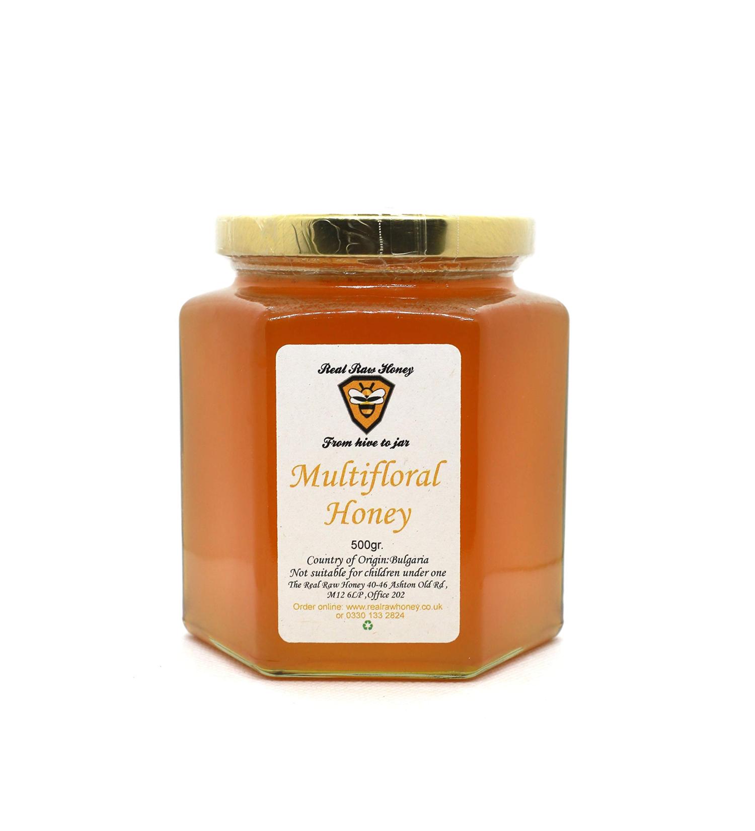 Pure Raw Multifloral Honey 100% Natural Unpasteurised (500gr.) - Buy Online on GoSupps.com