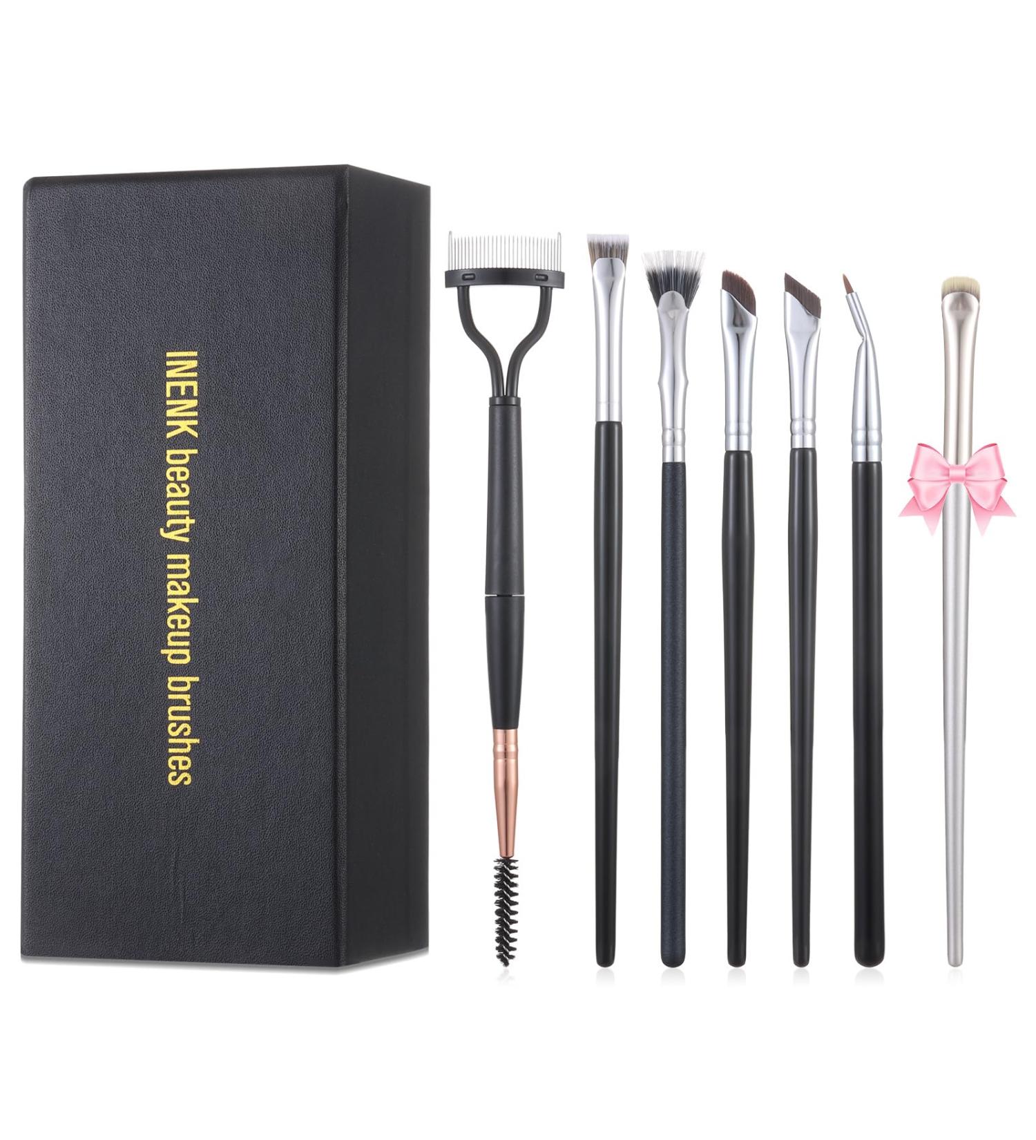 7Pcs Fan-Shaped Eyelash Brush Set | Eyebrow Comb & Mascara Applicator | Double-Head Brow Brushes for Flawless Eye Makeup - Buy Online on GoSupps.com