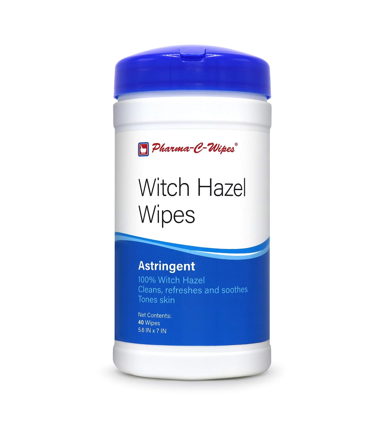 100% Witch Hazel Toner & Astringent Cleansing Wipes - 40 Count Canister (Pack of 1) - Buy Online on GoSupps.com