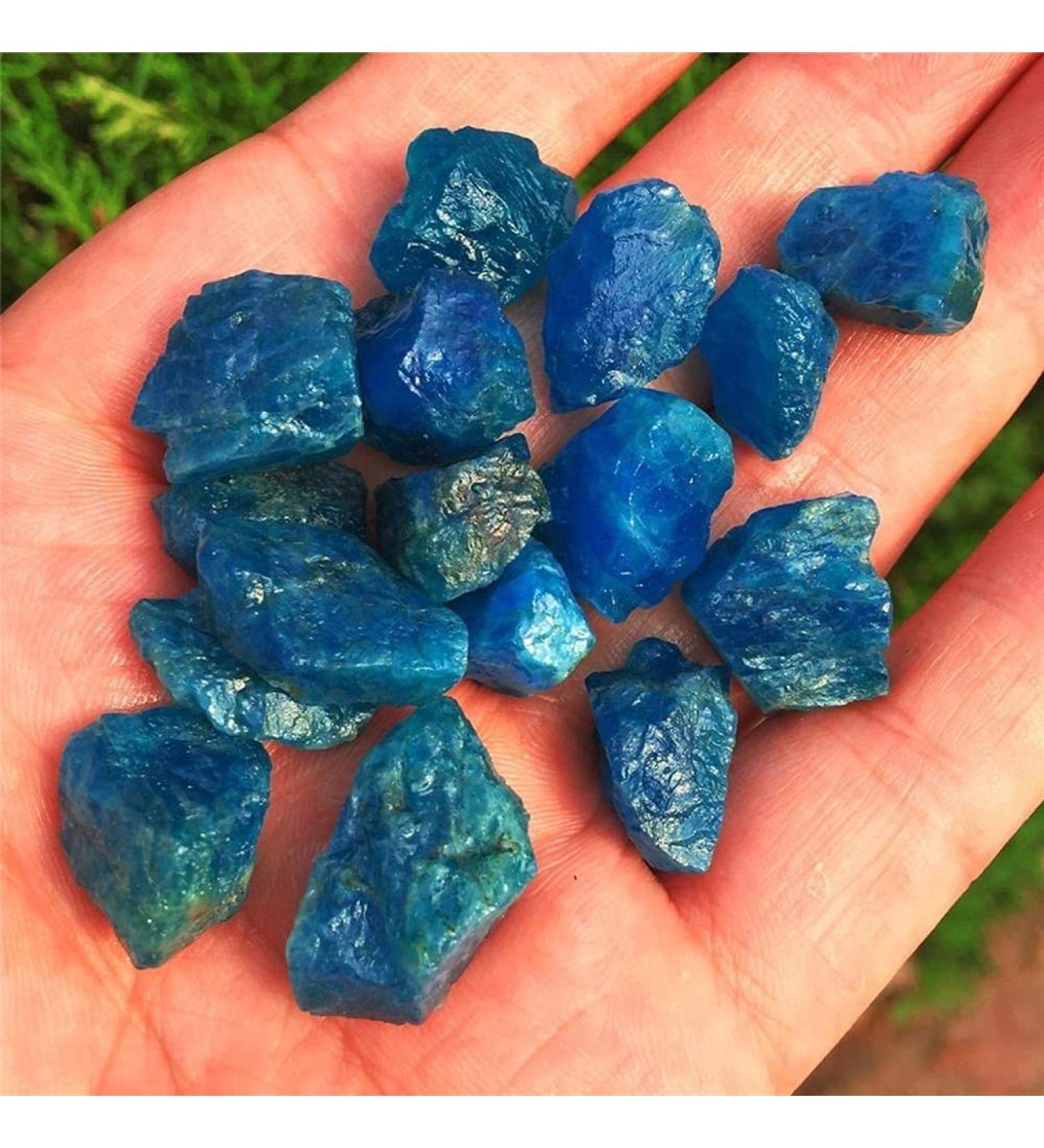 Natural Raw Blue Apatite Rough Stones Crystal Gravel Minerals and Stones Rough Gemstone Specimen Lucky Crystal Stone Crystal Reiki - Buy Online on GoSupps.com