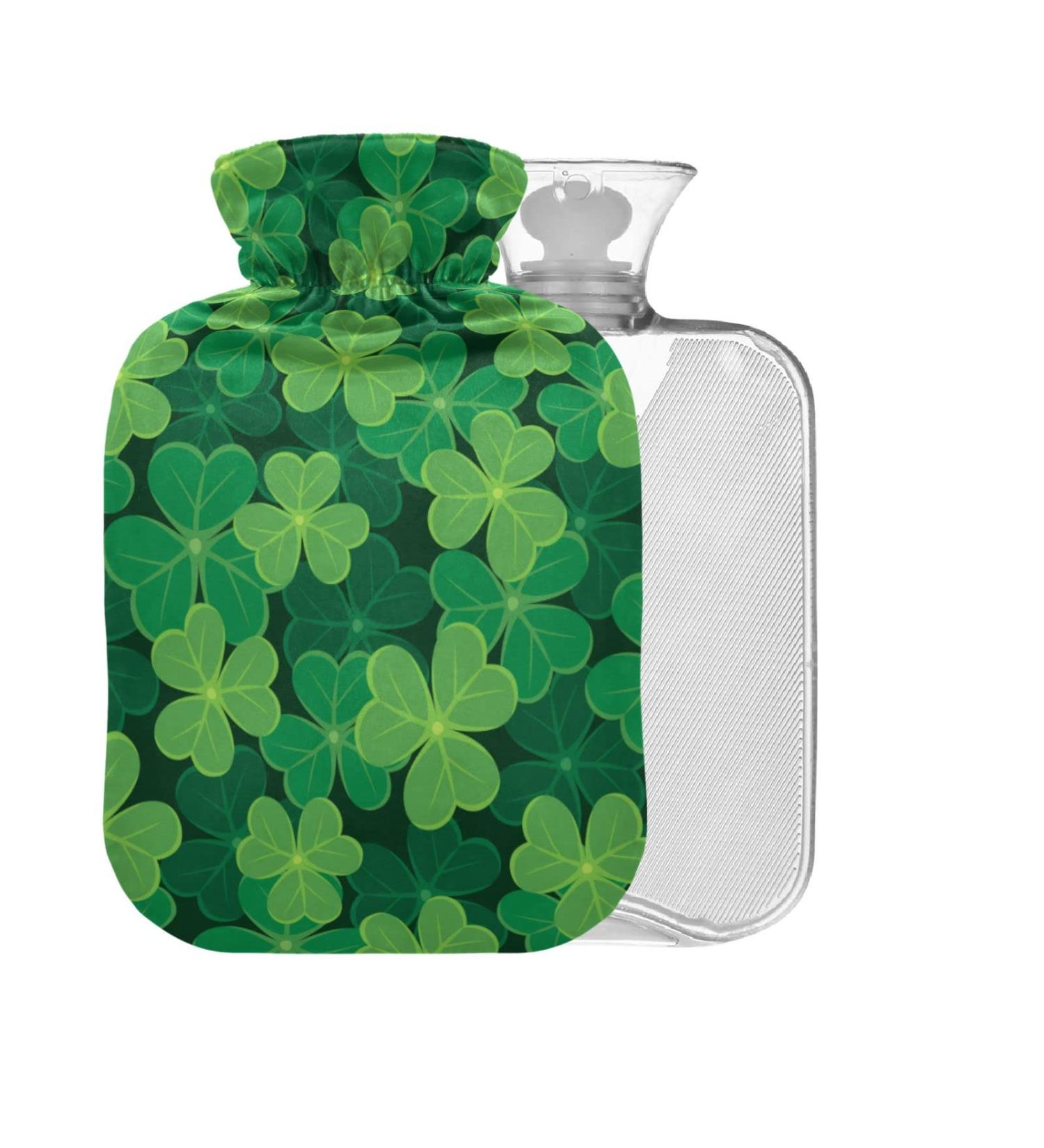 Clover 2L Hot Water Bottle with Cover - BPA-Free Large Bag for Pain Relief | Ideal for Headaches Neck & Shoulders - Buy Online on GoSupps.com