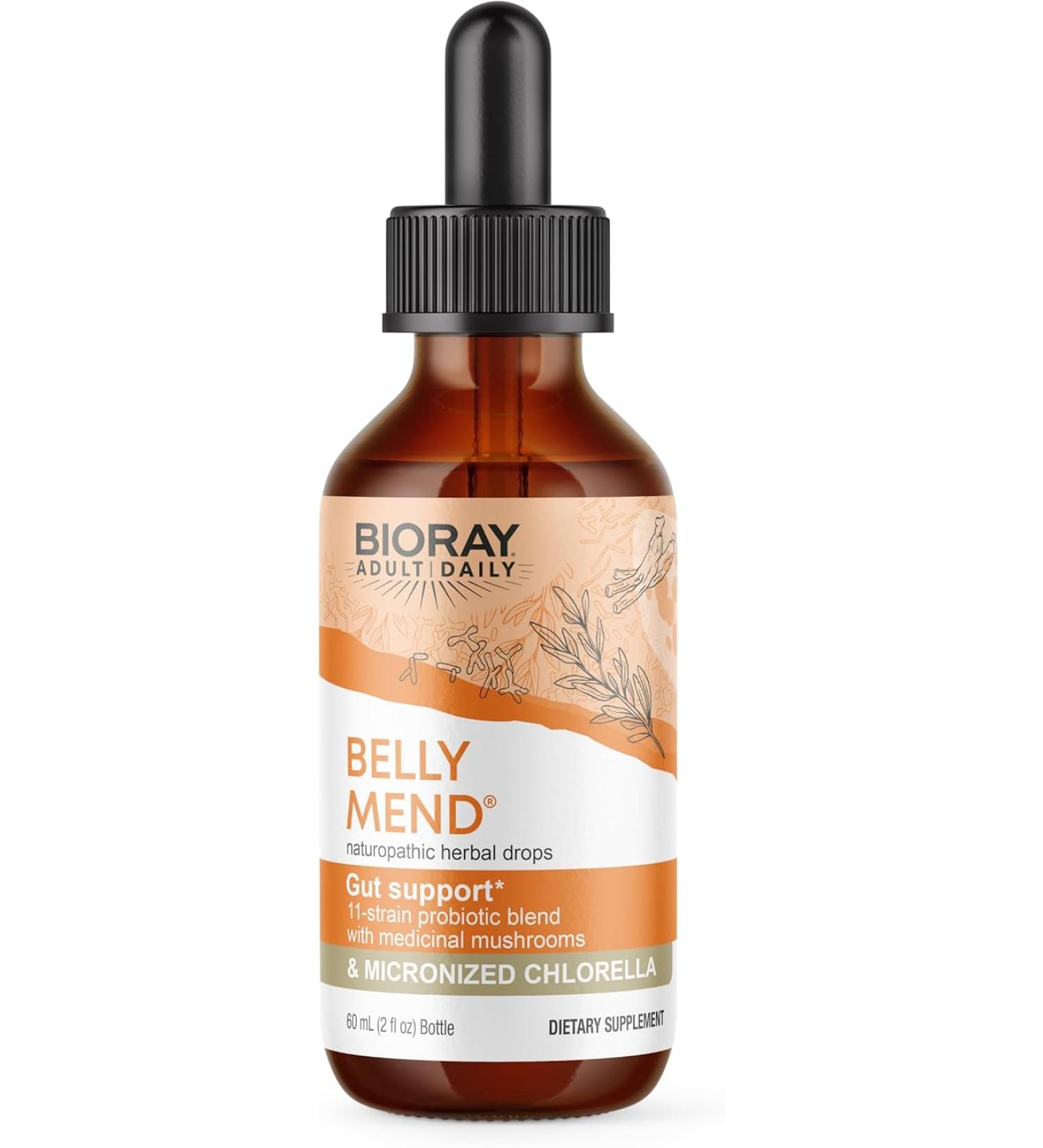 Bioray Belly Mend Gut Support - Alcohol Free 2 fl oz (60 ml) | Natural Digestive Health - Buy Online on GoSupps.com
