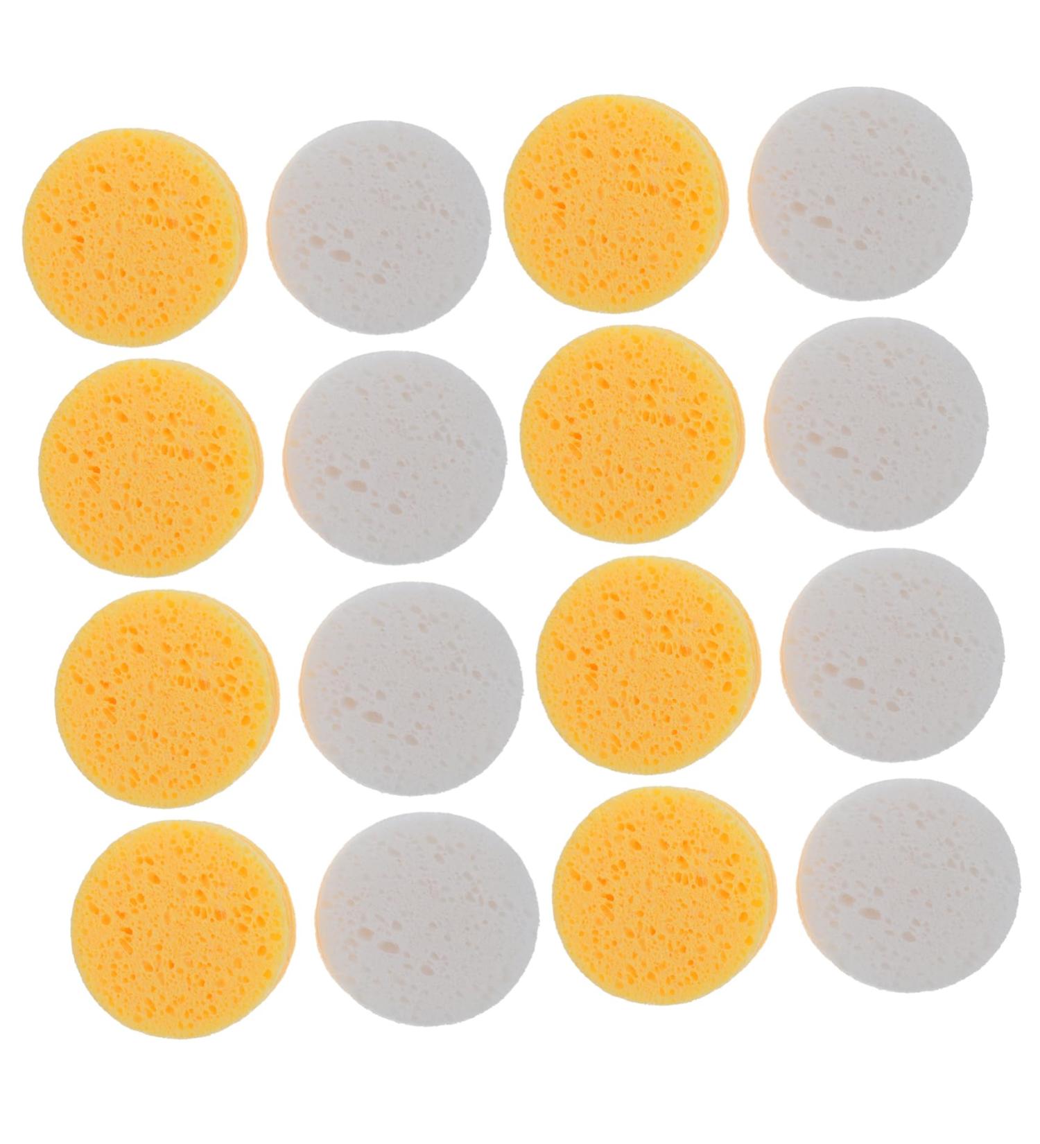 Buy Hemoton 100pcs Compressed Face Wash Sponges - Yellow Makeup Puff & Facial Scrub Tool for All Skin Types - International Shipping Available - Buy Online on GoSupps.com