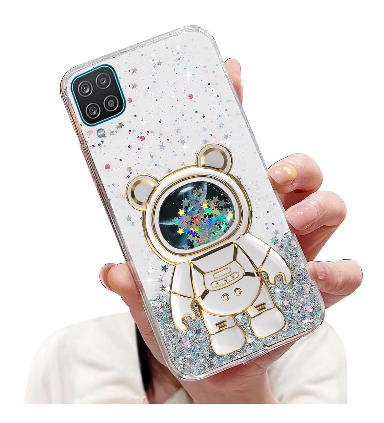 Tivenfezk Nadoli Samsung Galaxy A22 5G Case - Cartoon Glitter Astronaut Hidden Stand Shell Soft Silicone Bling Cover - Buy Online on GoSupps.com