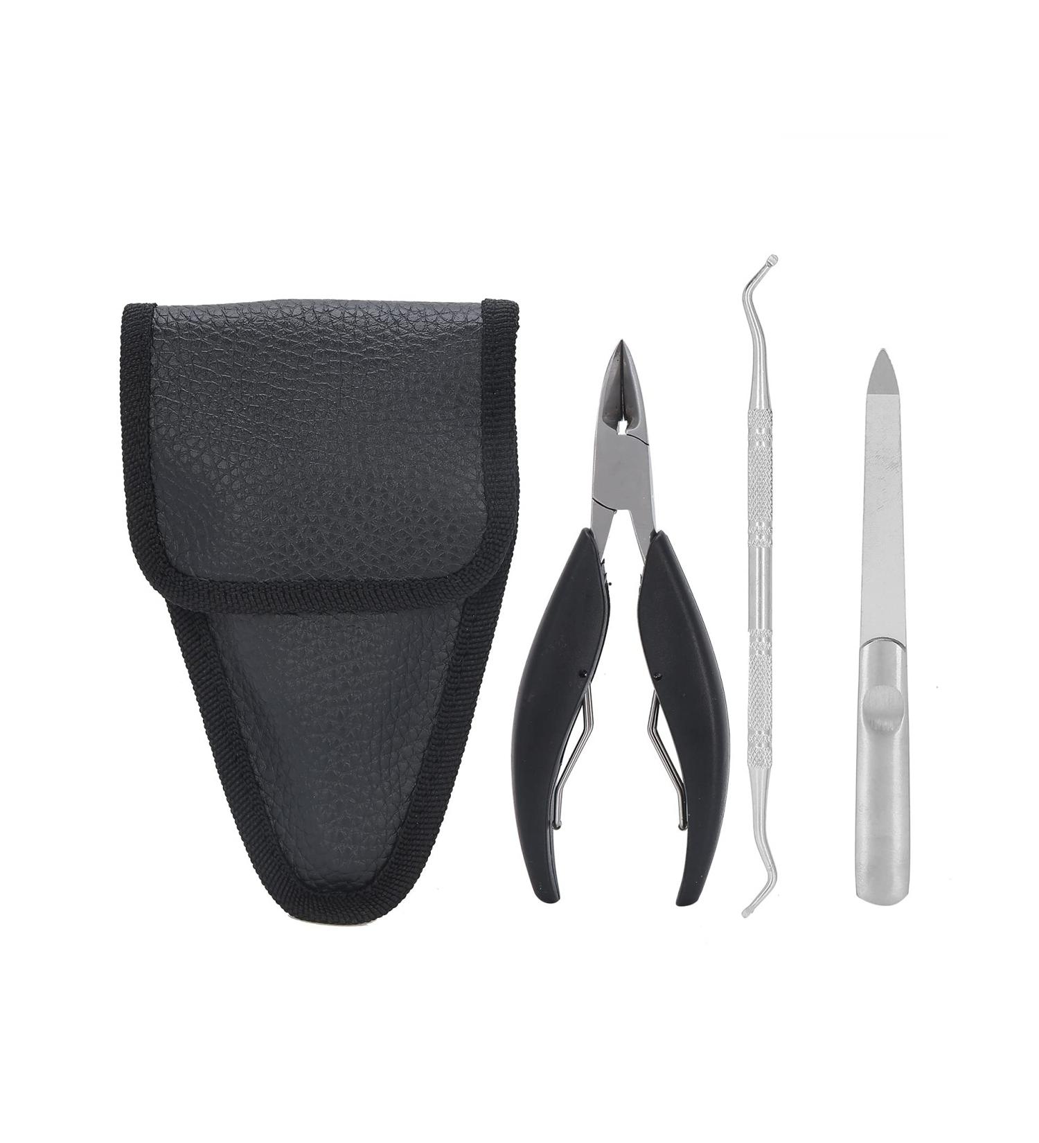Nail Clippers Set Black Personal Care Pedicure Set Portable Nail Clippers Thick Nails Home Use 3 Pieces for Men Seniors (Size : A) - Buy Online on GoSupps.com