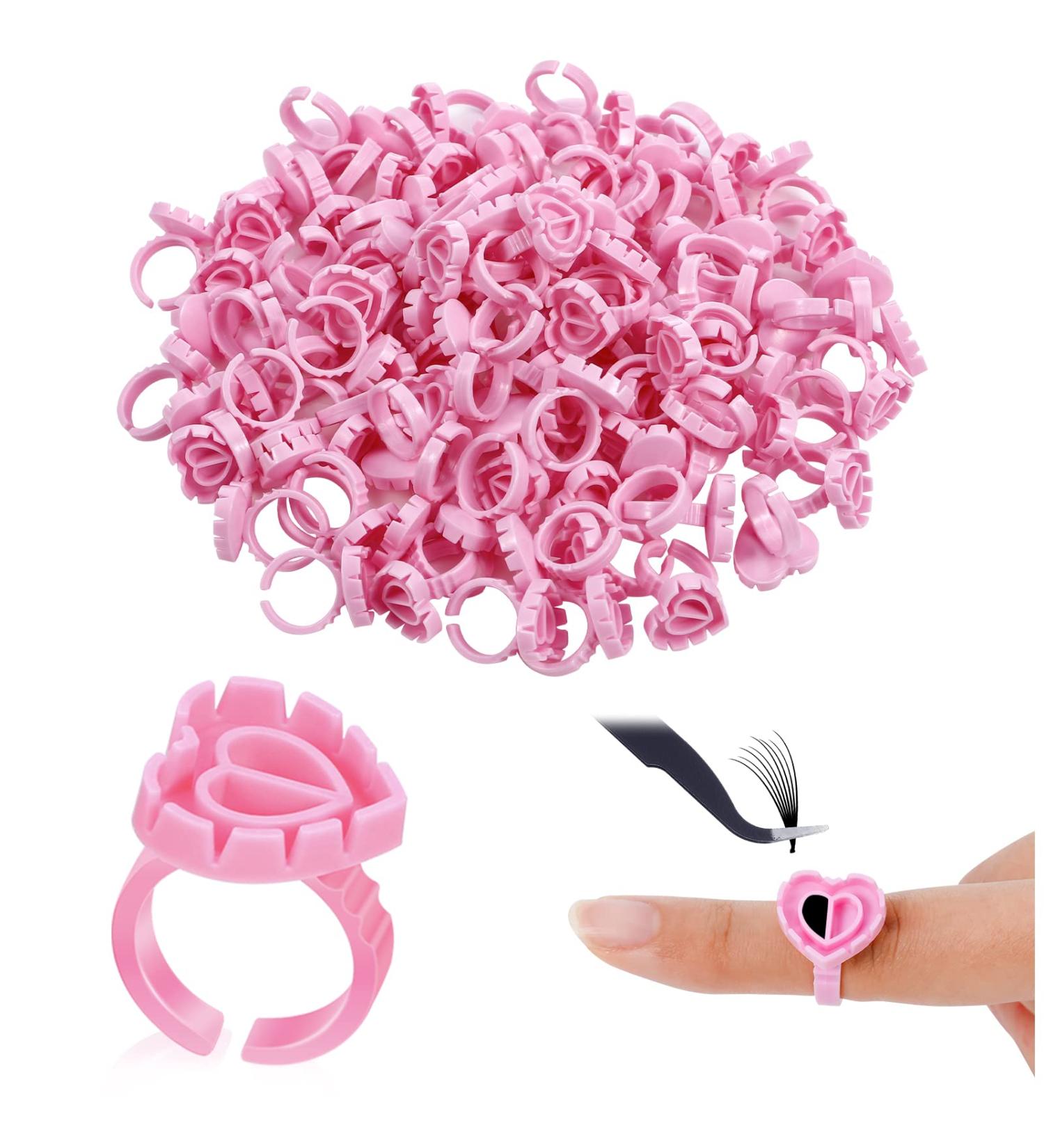 RosewineC 100 PCS Glue Rings Lash Glue Holder Glue Ring Cups Lash Glue Rings Glue Rings for Eyelash Extensions Quick Blossom Pigment Holders Disposable Finger Hand Beauty Tools for Eyelash Extension - Buy Online on GoSupps.com