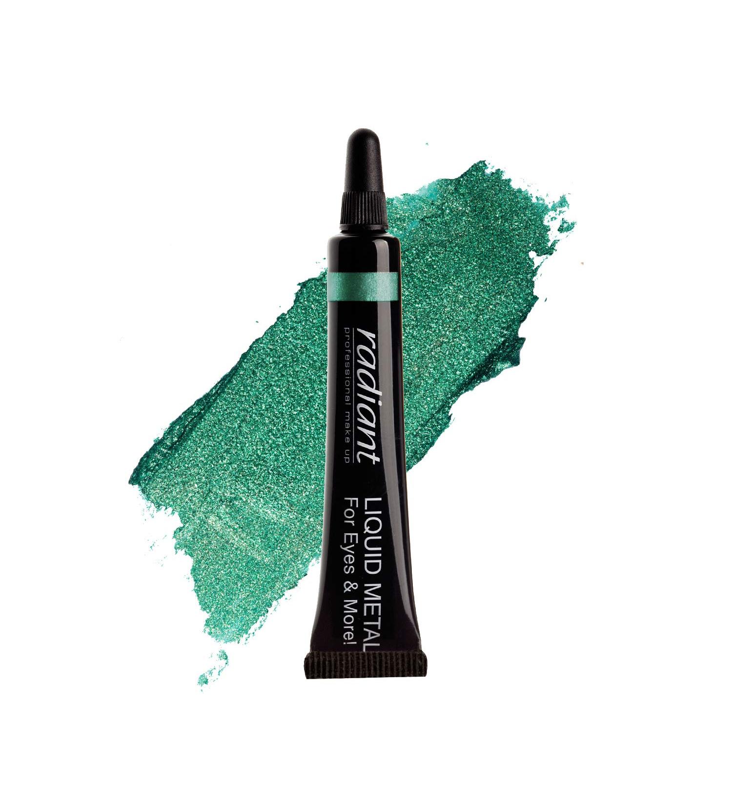 Radiant Professional Liquid Metal For Eyeshadow Eyes & Lips Waterproof Liquid Shadow for Intense Color & Long Lasting Effect Fast Drying Smudge Proof Metallic Pigment 0.23 ounces (19)