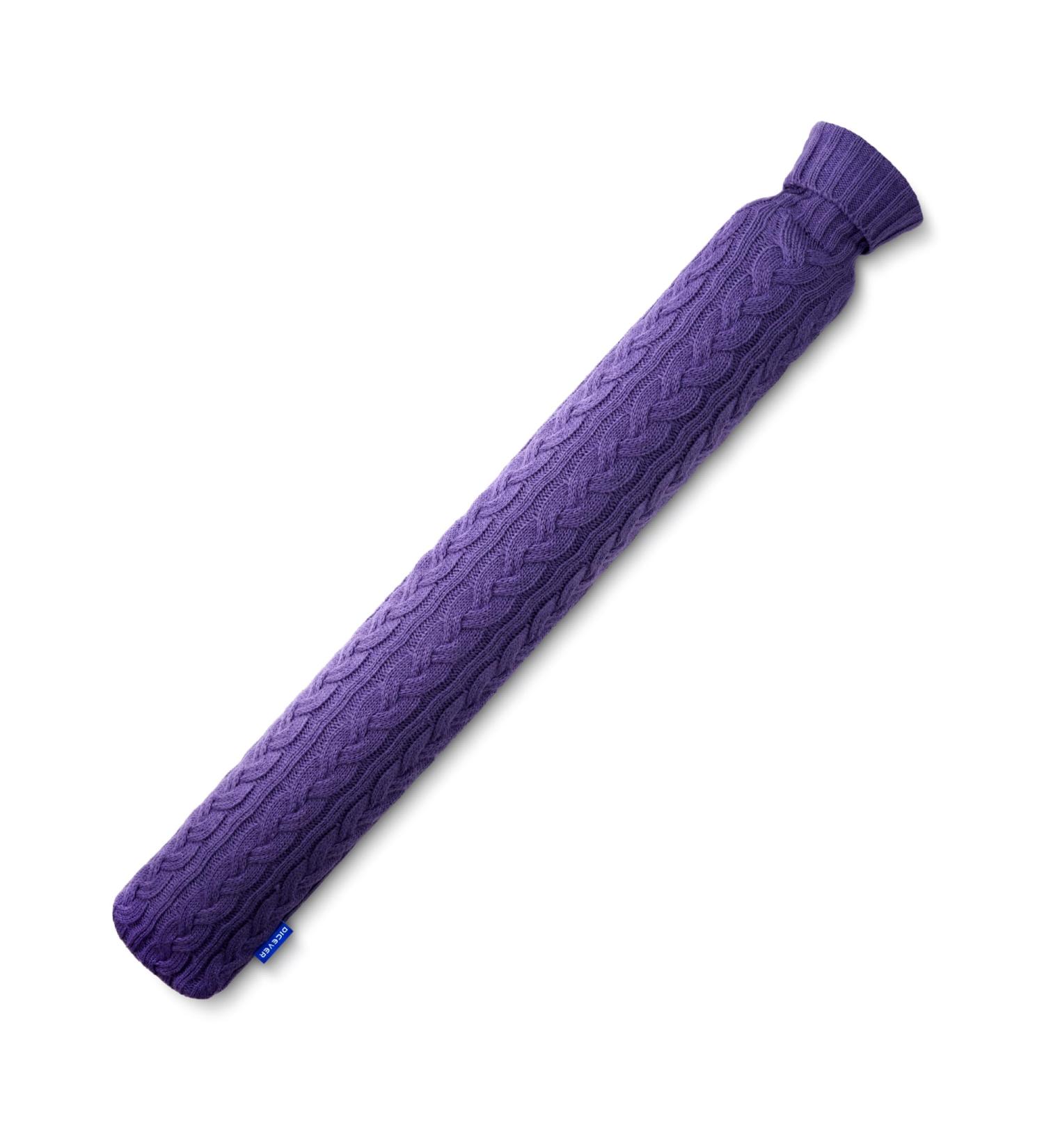 Hot Water Bottle with Knitted Cover - Pain Relief & Warmth for Bed Body & Feet - Ideal Gift for Women & Seniors - Purple - Buy Online on GoSupps.com