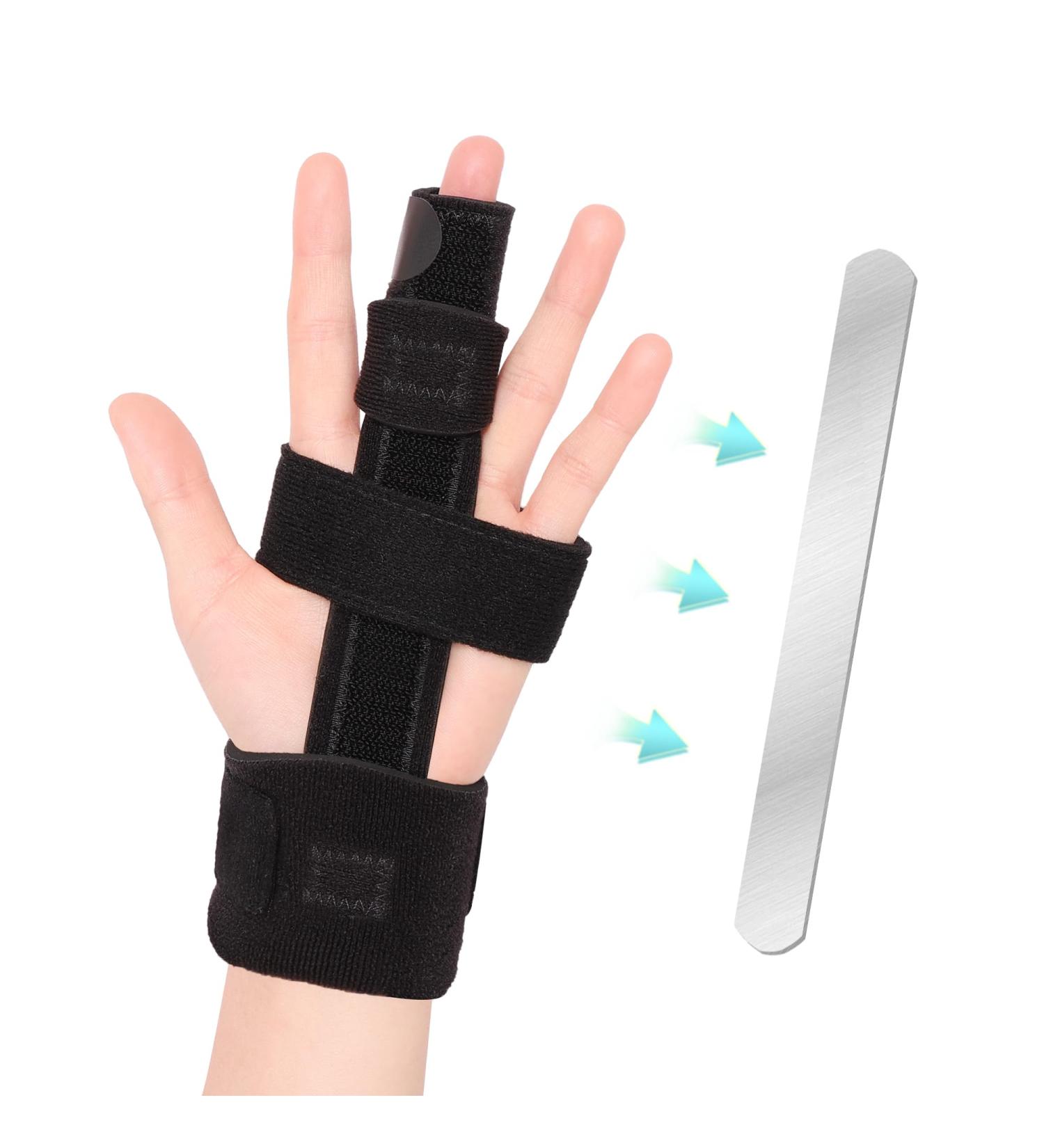 Trigger Finger Splint - Adjustable Hand Brace for Broken Fingers & Metacarpal Support | Finger Splints for Index Middle Ring & Pinky (L/XL - Buy Online on GoSupps.com