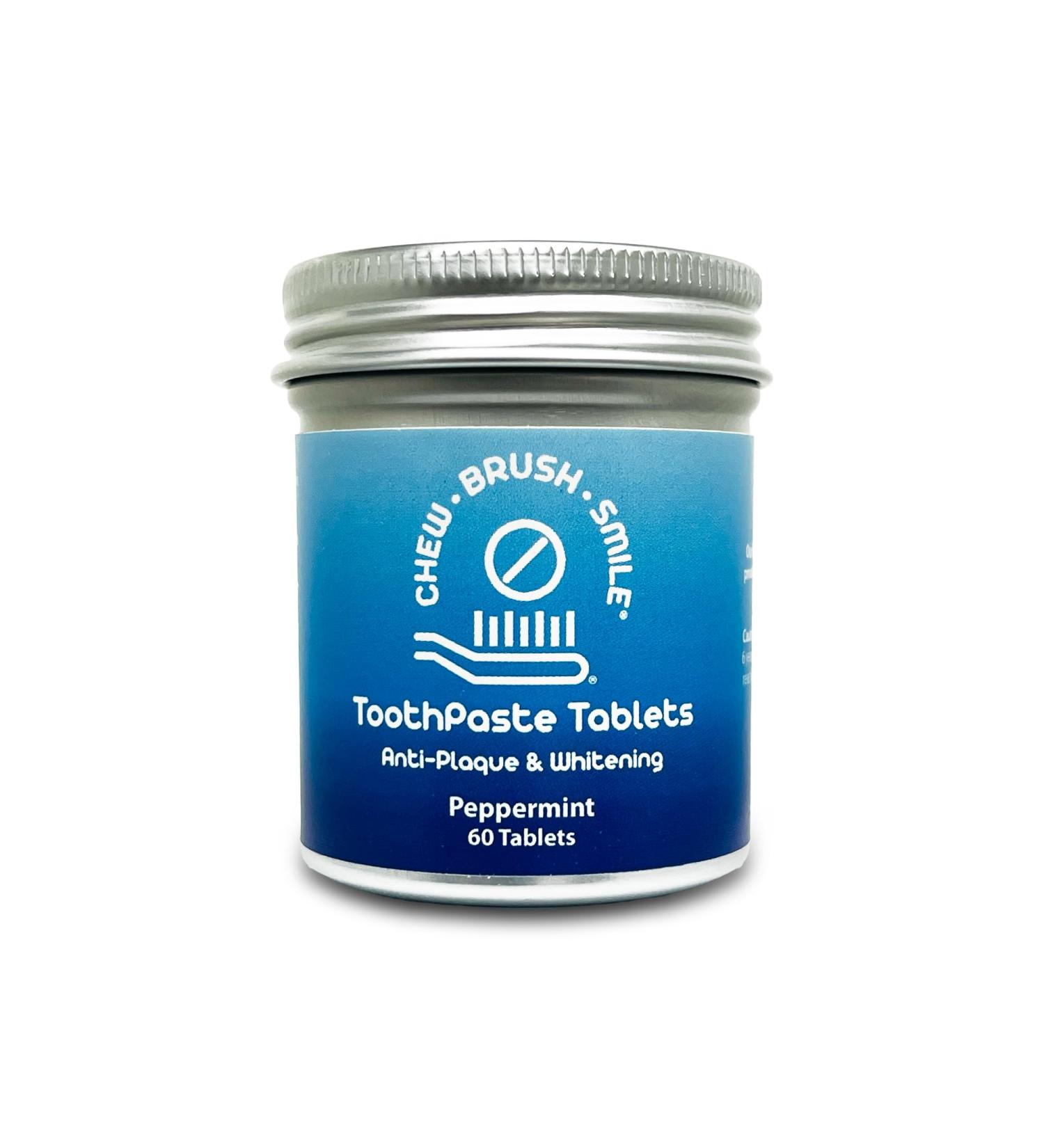 Buy Chew Brush Smile Toothpaste Tablets 60 Count - Peppermint Flavor for Fresh Breath | International Shipping Available - Buy Online on GoSupps.com