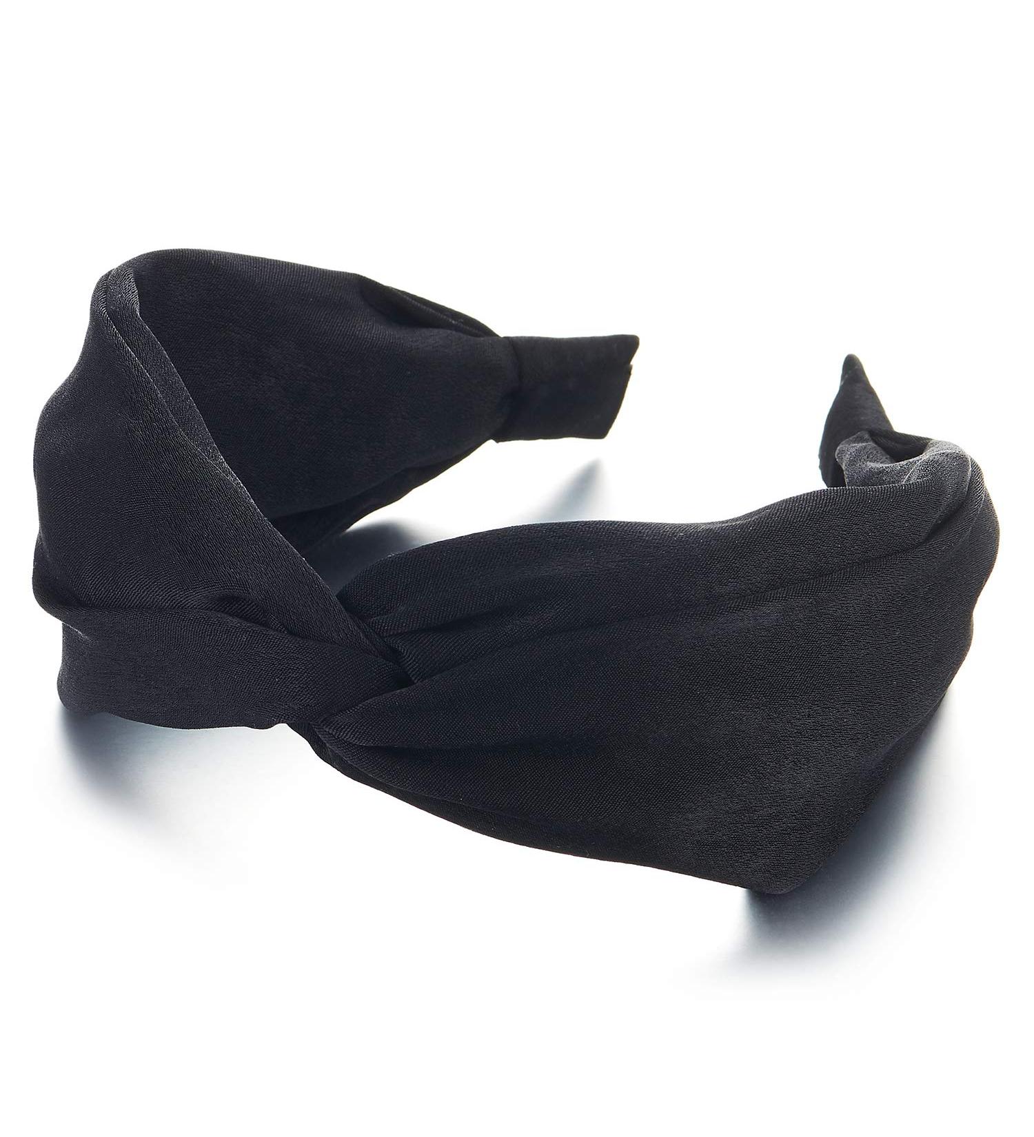 Buy COOLSTEELANDBEYOND Hipster Bohemian Chic Gypsy Black Crossed Knot Headband - Trendy Hair Wreath & Fashion Hairband for International Shipping - Buy Online on GoSupps.com